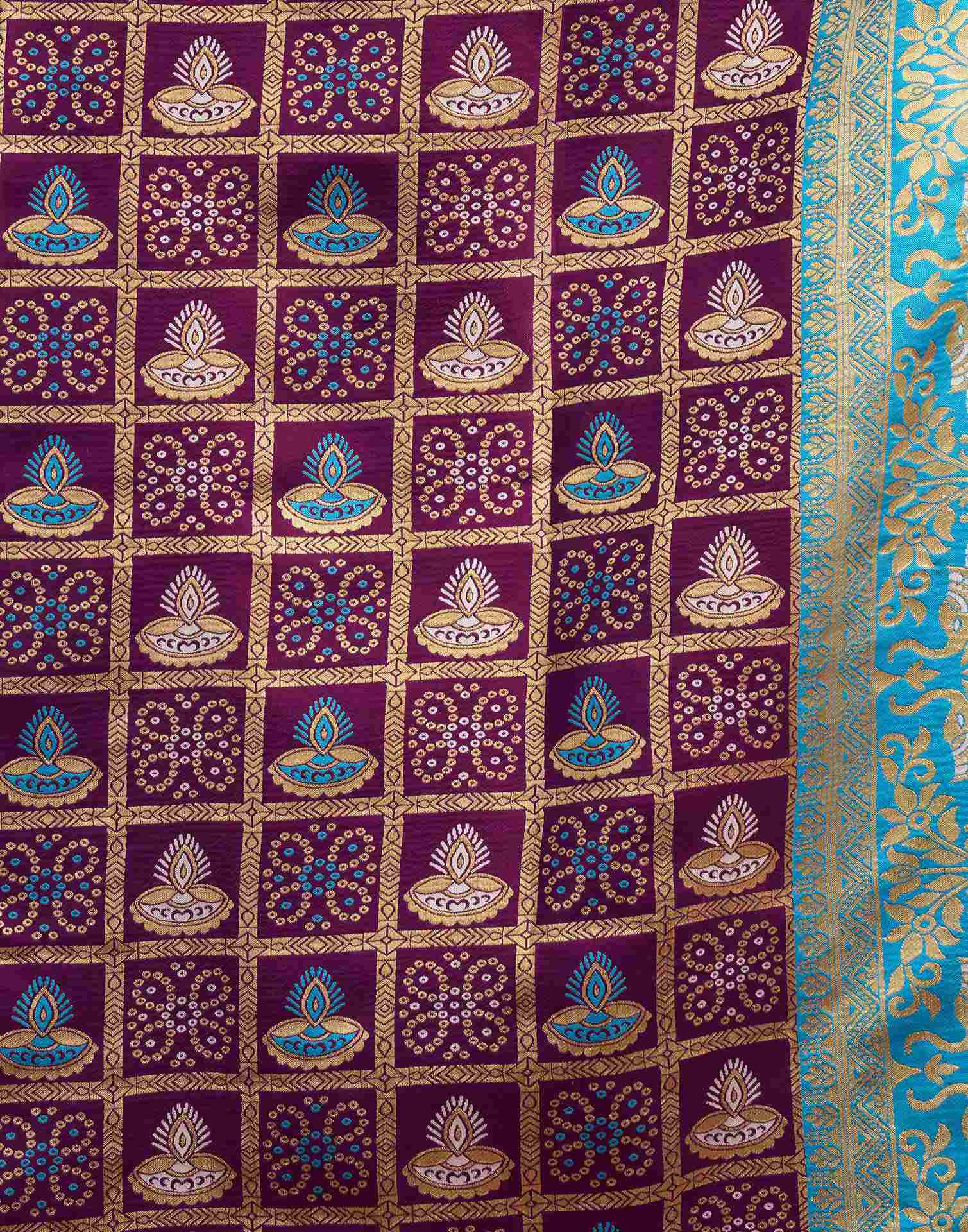 Turquoise Silk Woven Patola Saree - Image 8