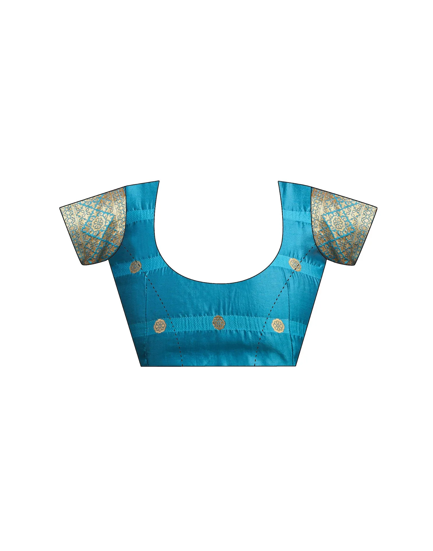 Turquoise Silk Woven Patola Saree - Image 9