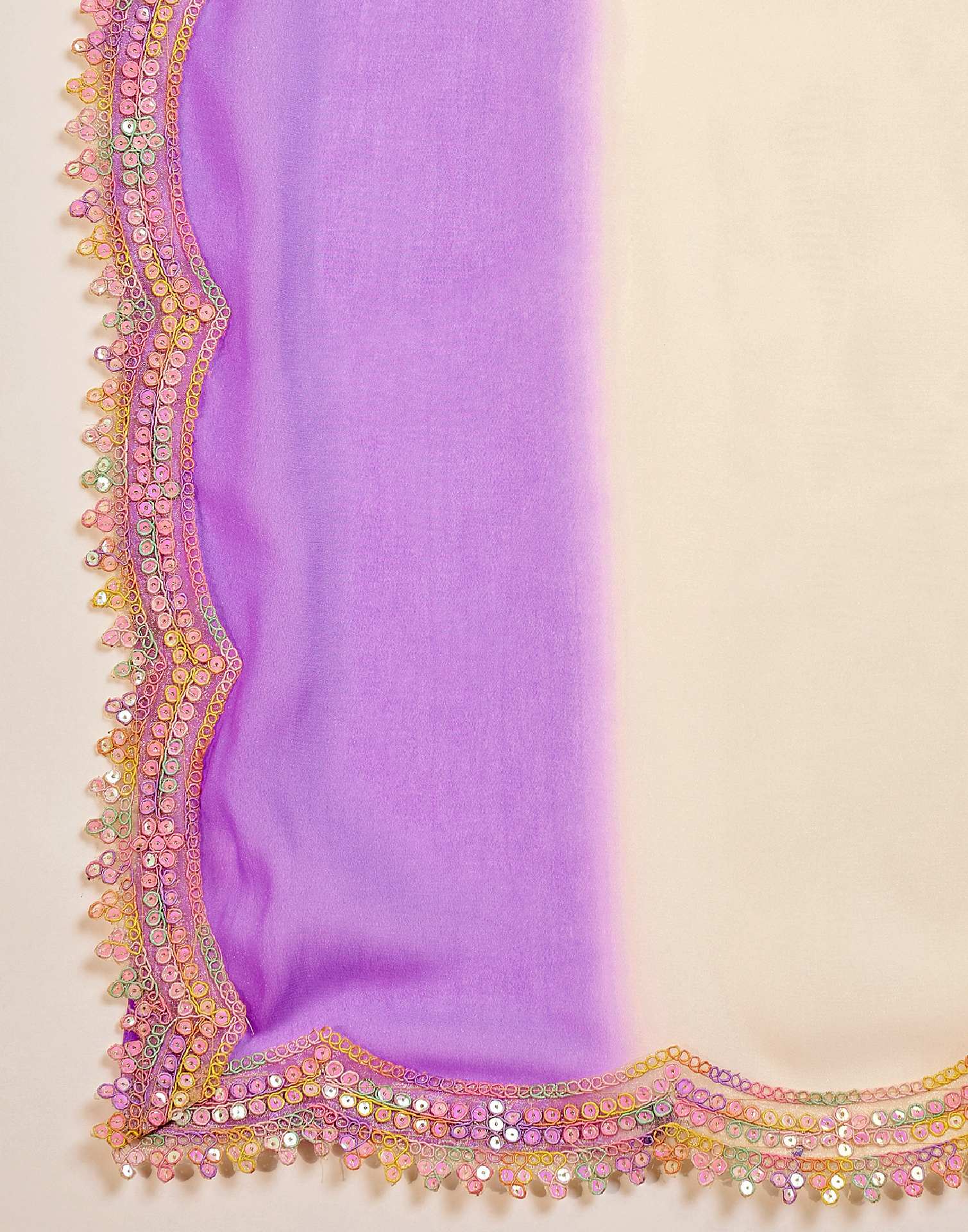 Violet Shimmer Georgette Sequence Lace saree - Image 8