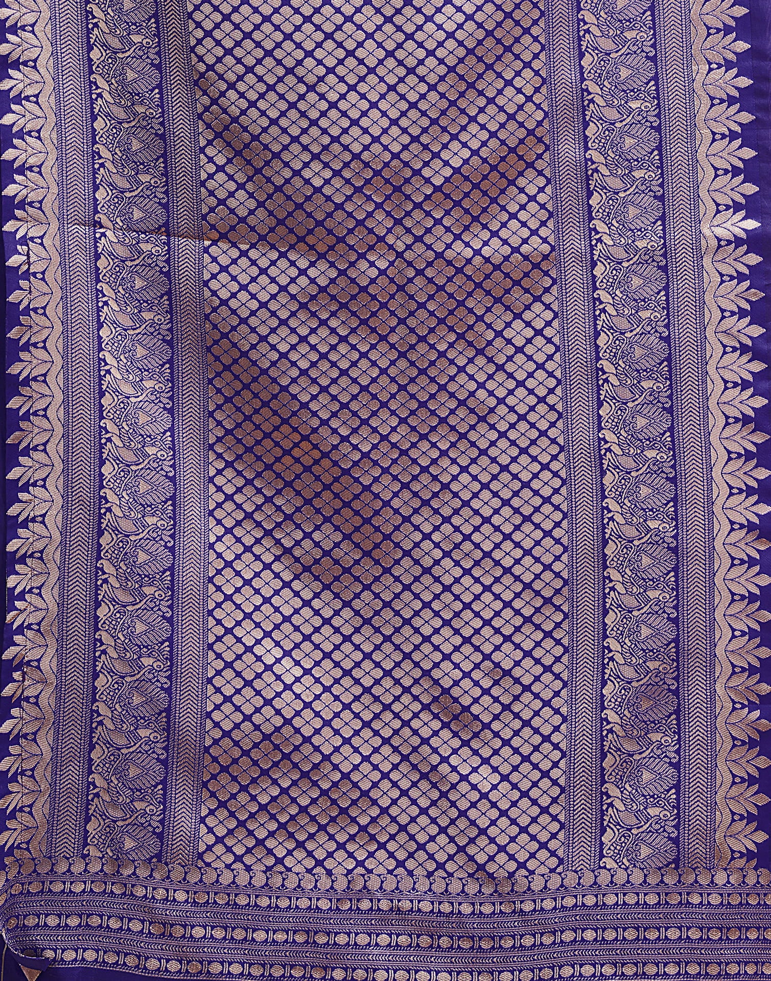 Blue Silk Blend Woven Kanjivaram Saree - Image 10
