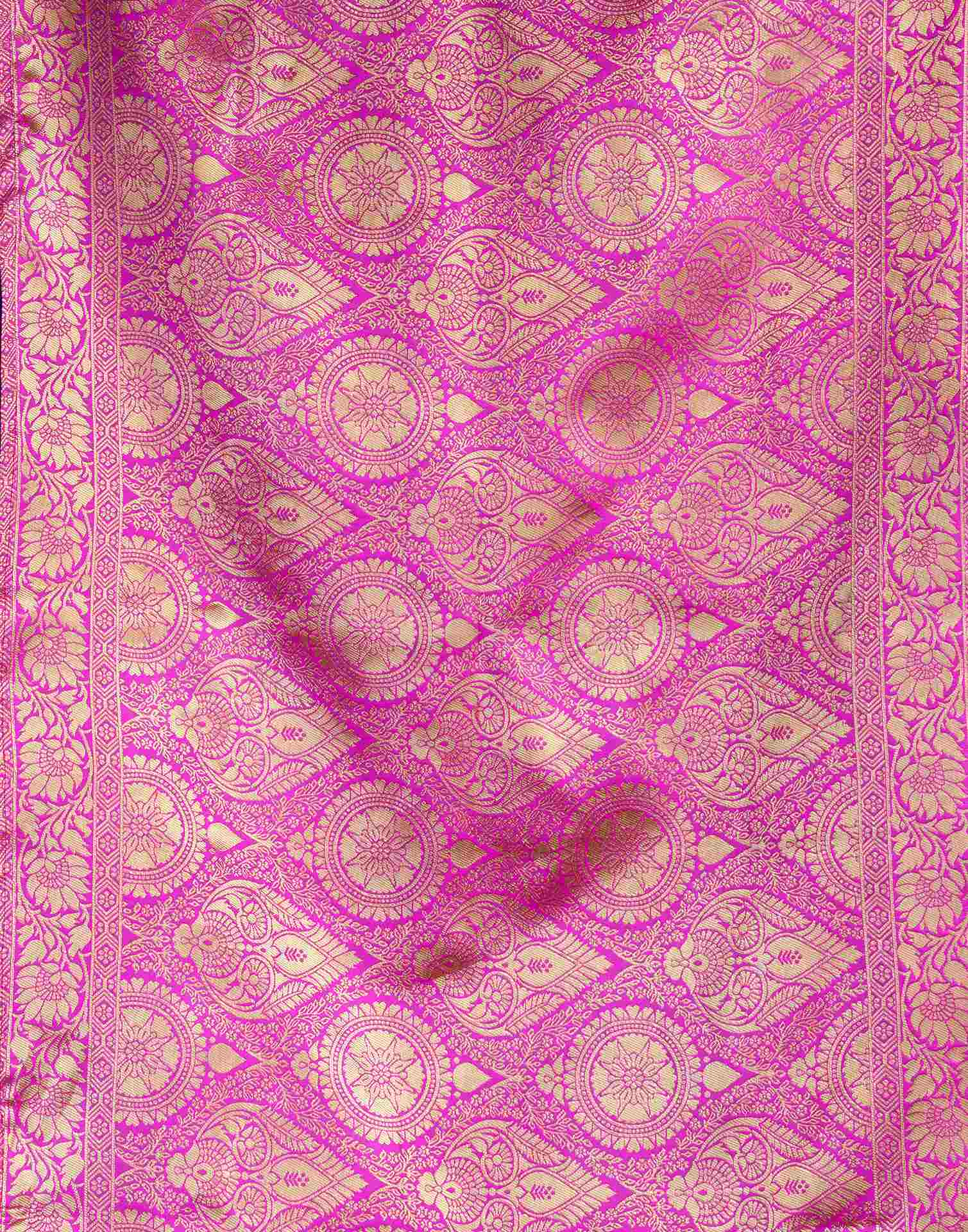 Violet Silk Woven Banarasi Saree - Image 8