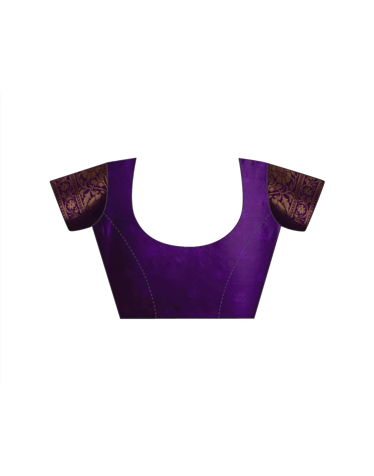 Violet Silk Woven Banarasi Saree - Image 12