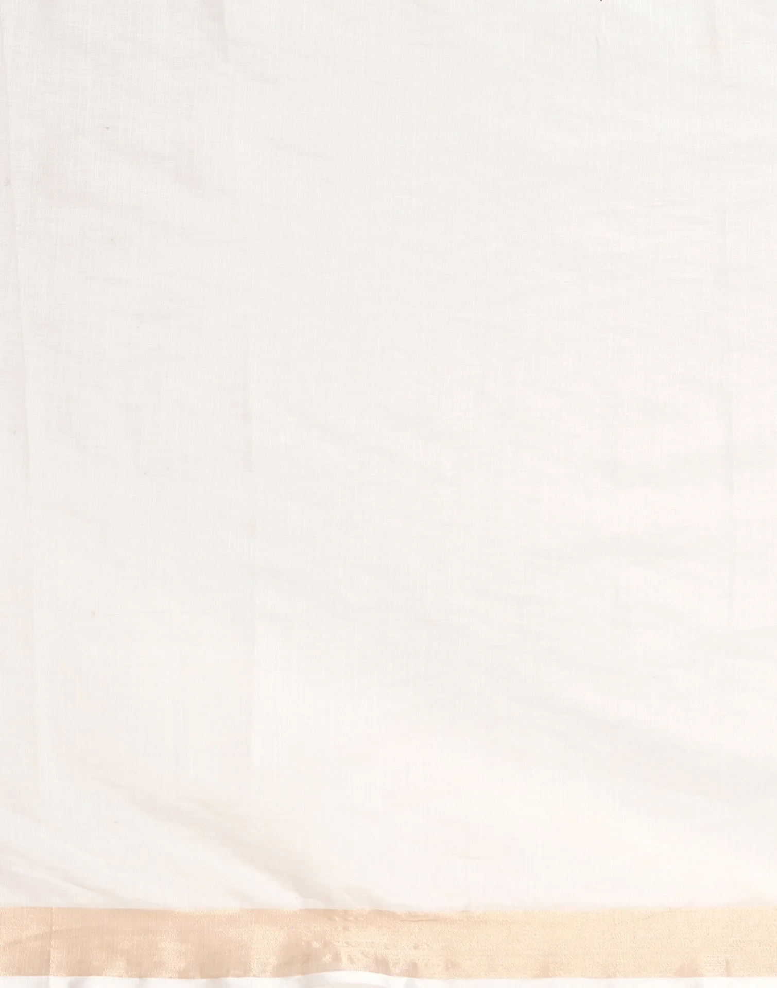 White Linen Zari work Plain Saree - Image 8
