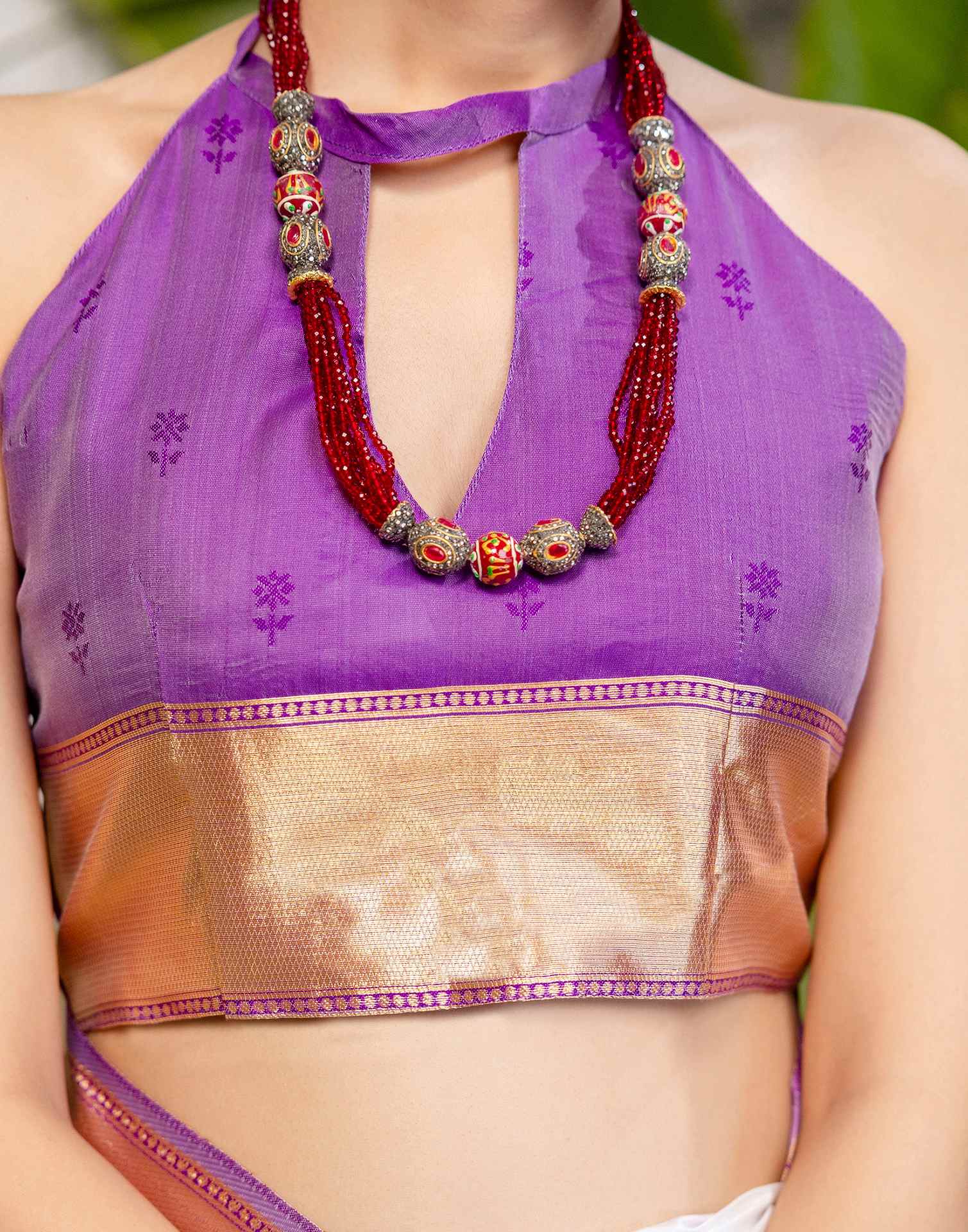White Silk Woven Kanjivaram Saree - Image 12