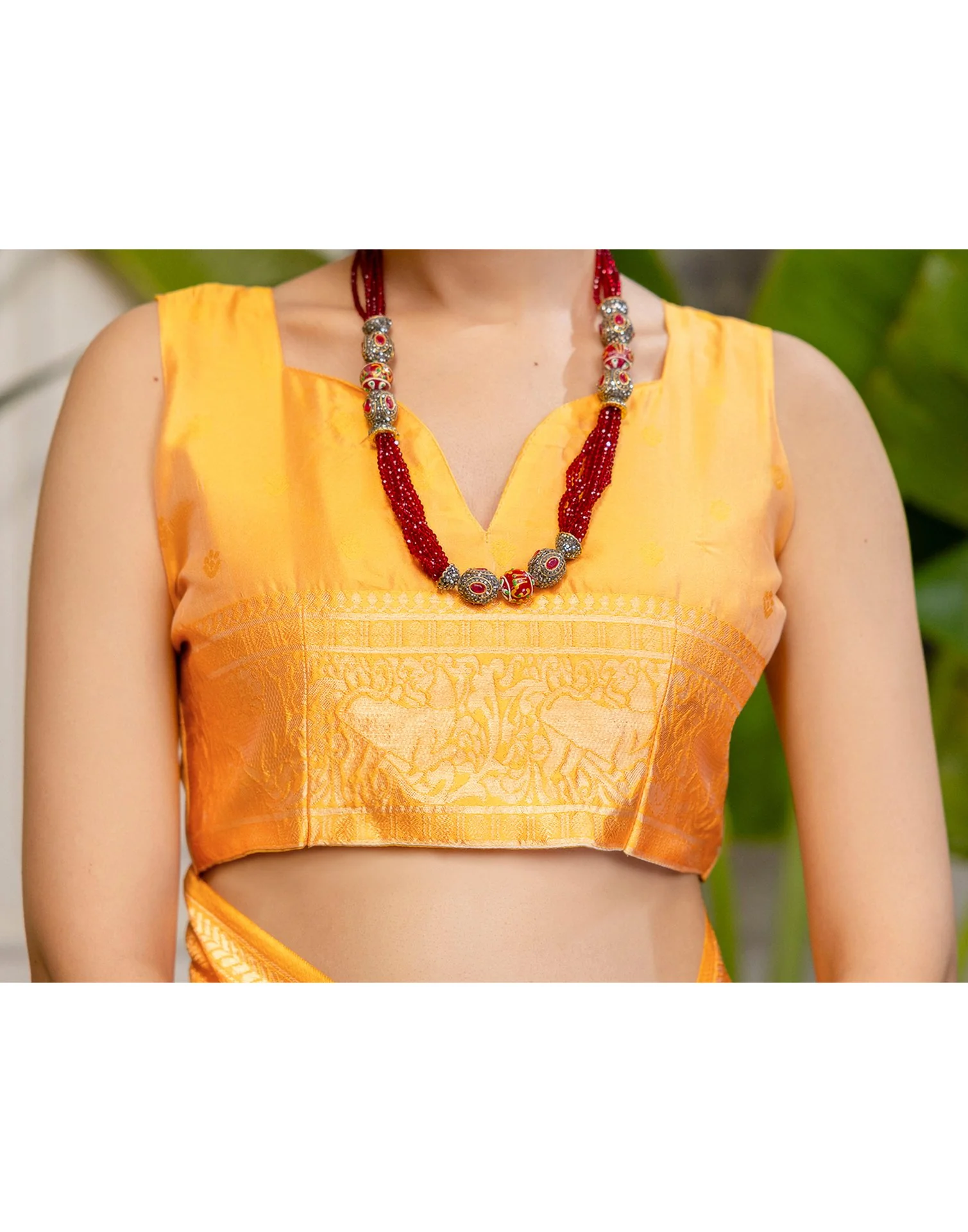 White Silk Woven Kanjivaram Saree - Image 11