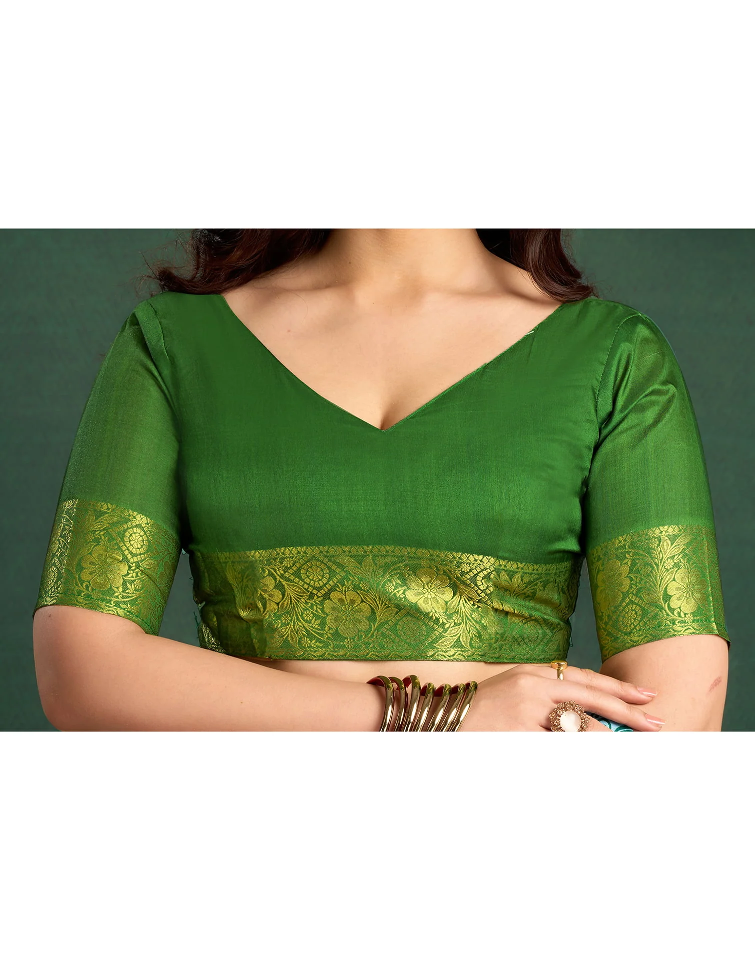 White Tussar Silk Printed Kalamkari Saree - Image 8