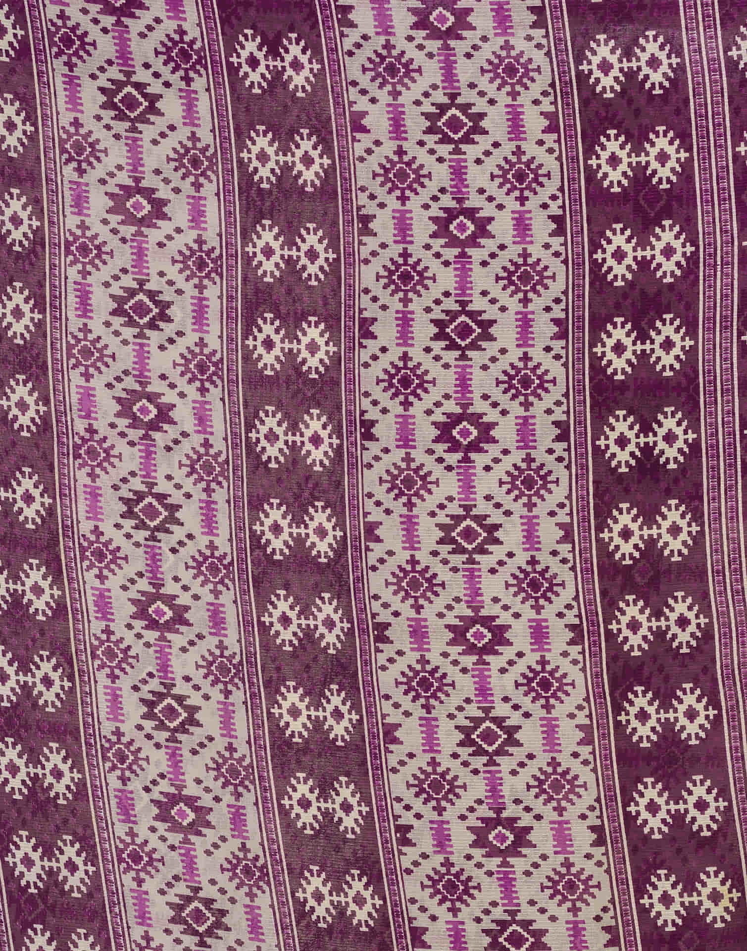Wine Chiffon Ikkat Printed Saree - Image 7