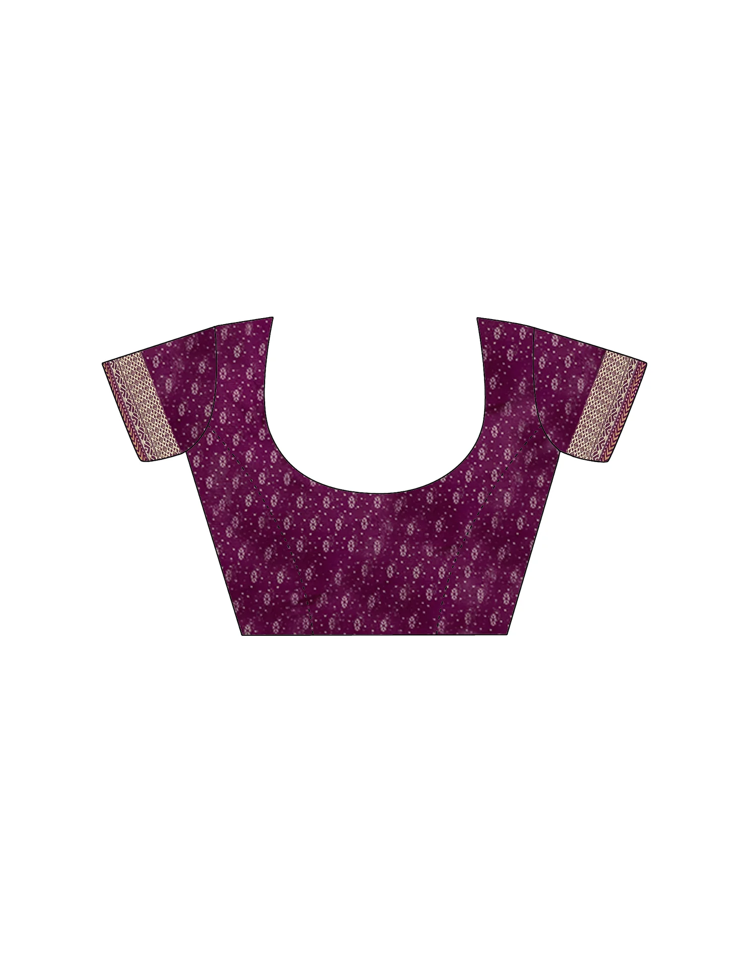 Wine Chiffon Printed Bandhani Saree - Image 8