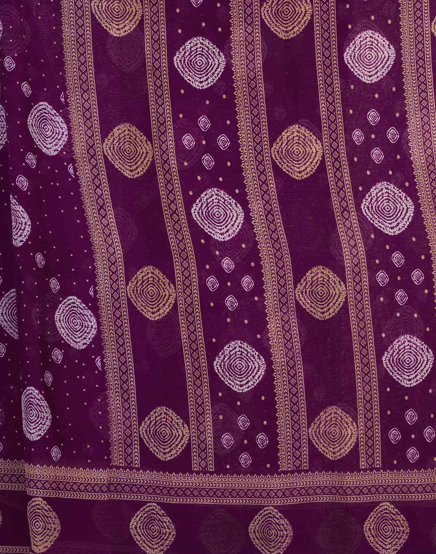 Wine Chiffon Printed Saree - Image 7