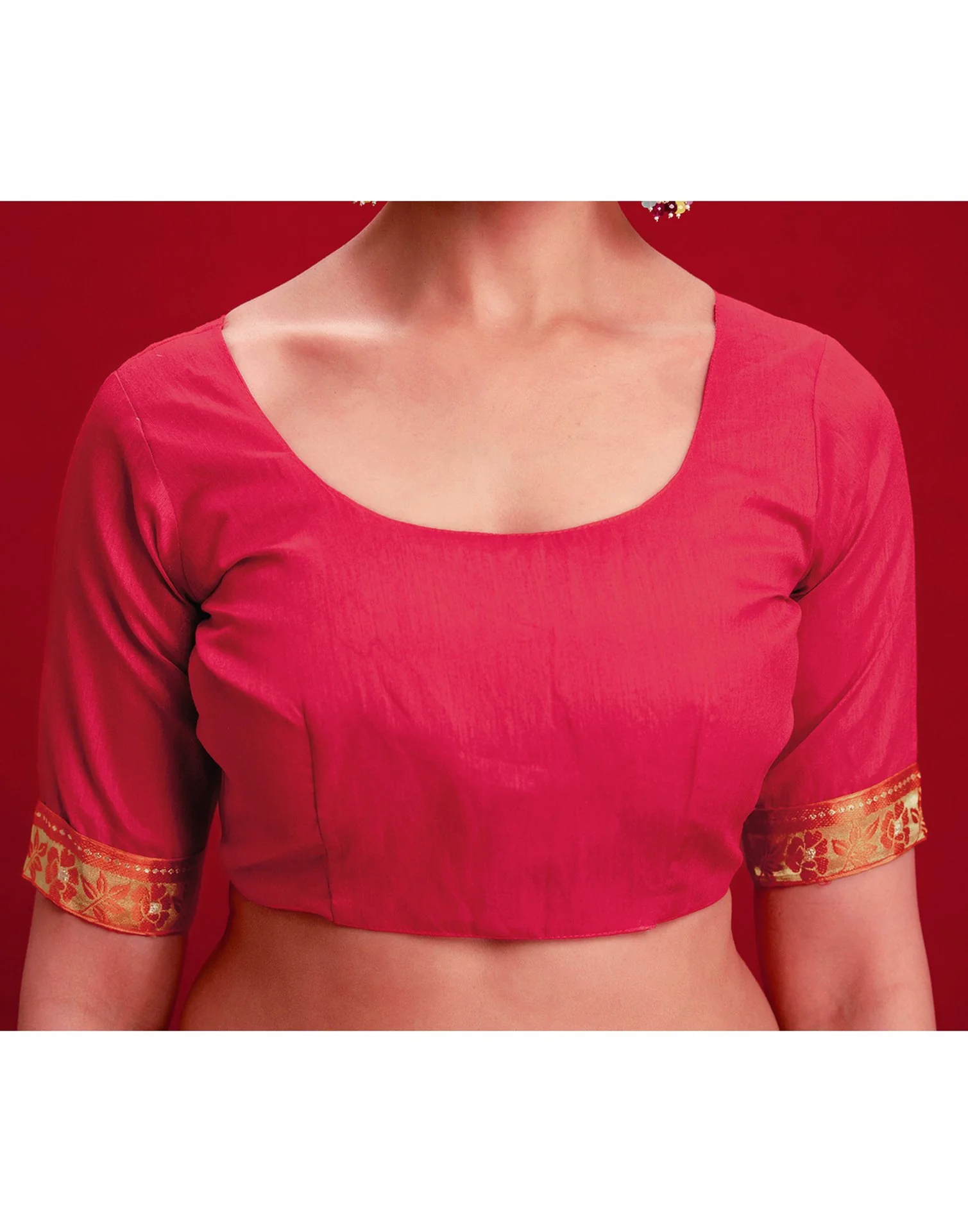 Wine Chiffon Printed Saree - Image 9