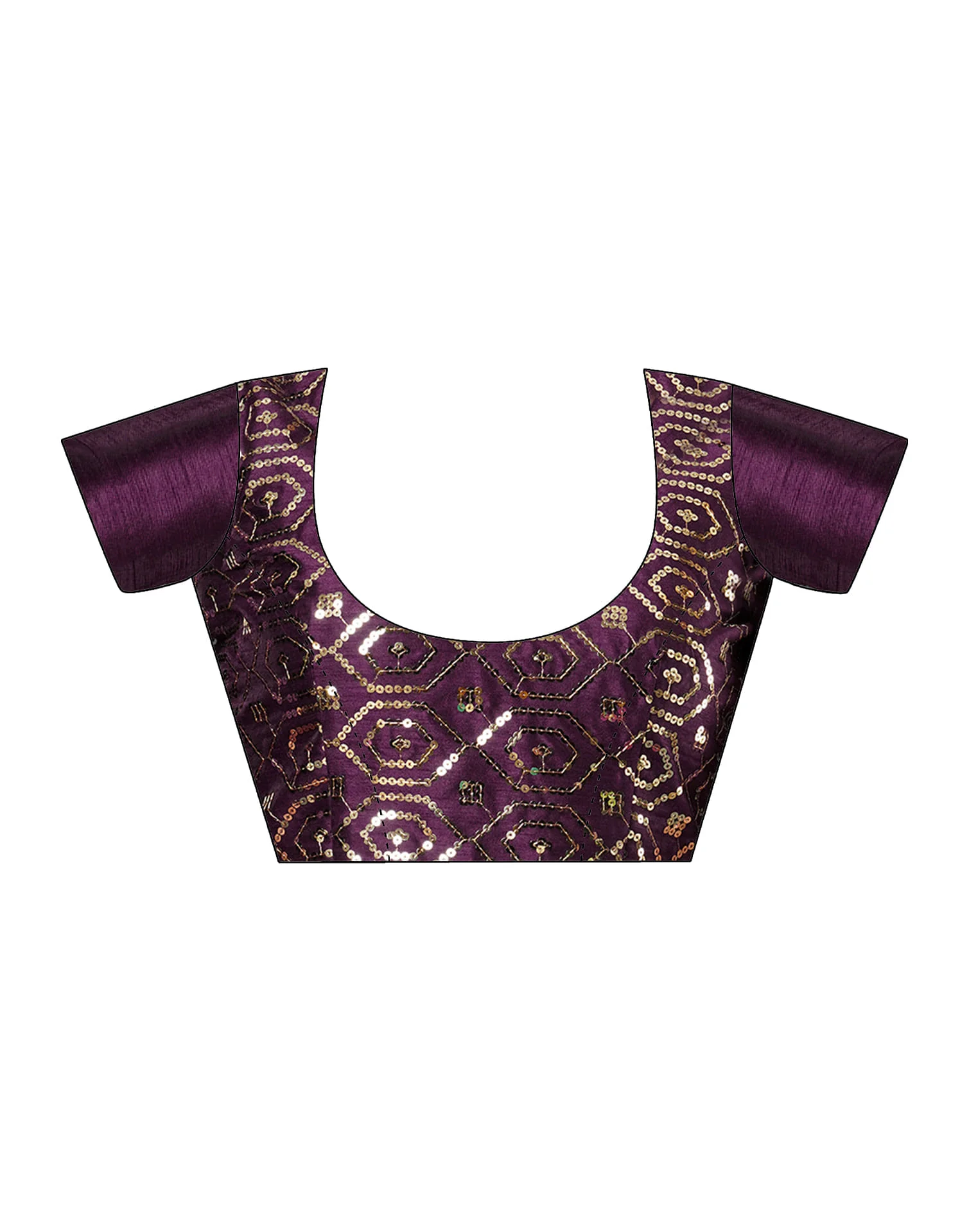 Wine Georgette Embroidery Embroidery Saree - Image 9