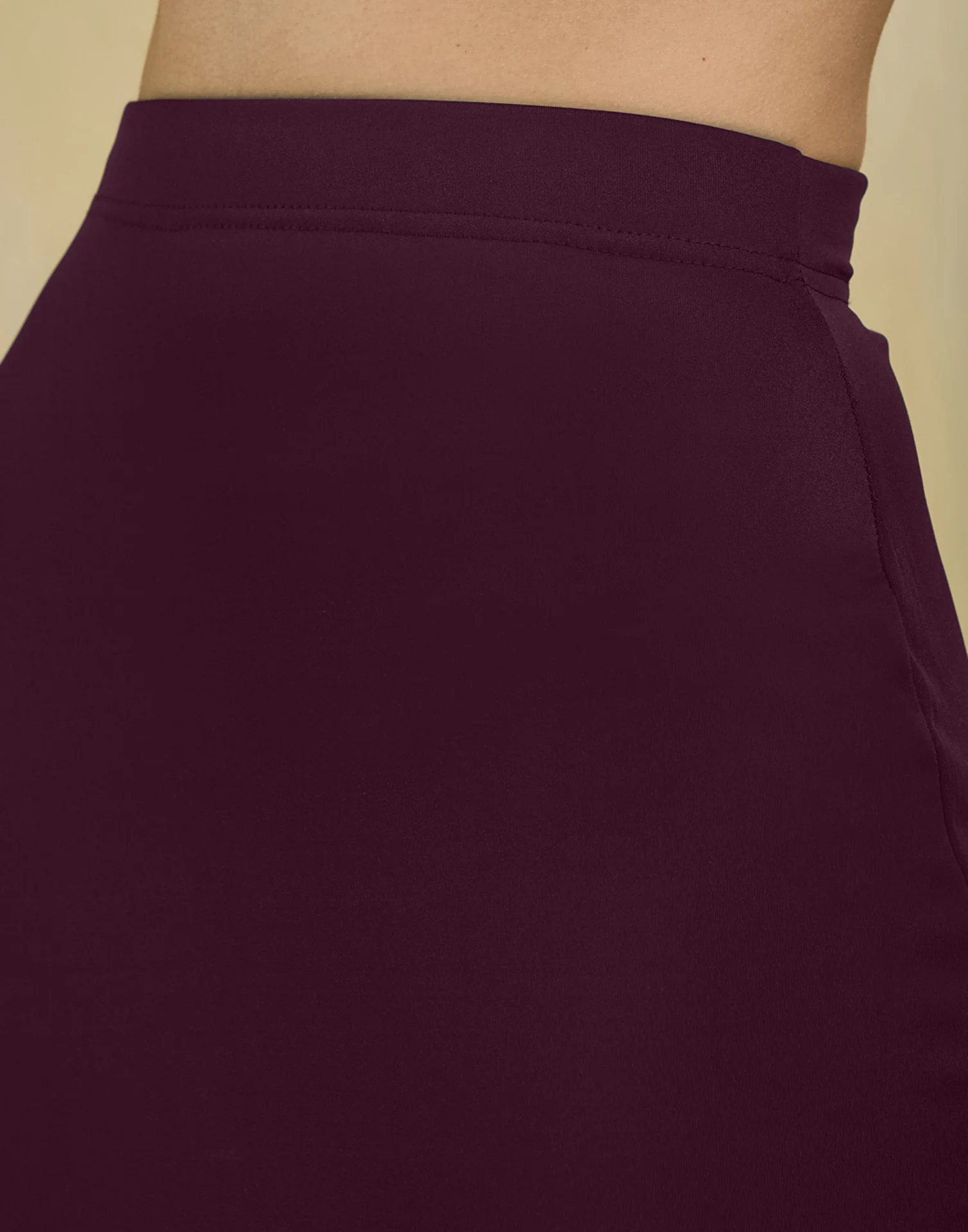 Wine Lycra Plain Elastic Waist Shapewear - Image 7