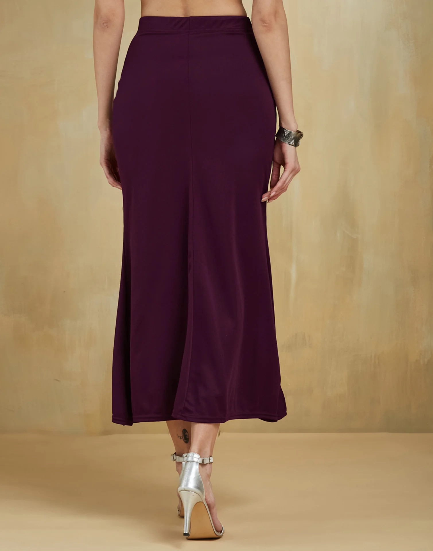 Wine Lycra Plain Elastic Waist Shapewear - Image 4