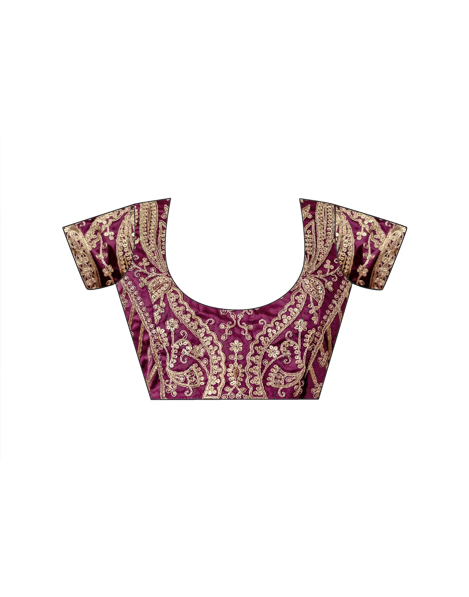 Wine Shimmer Chiffon Lace Saree - Image 11