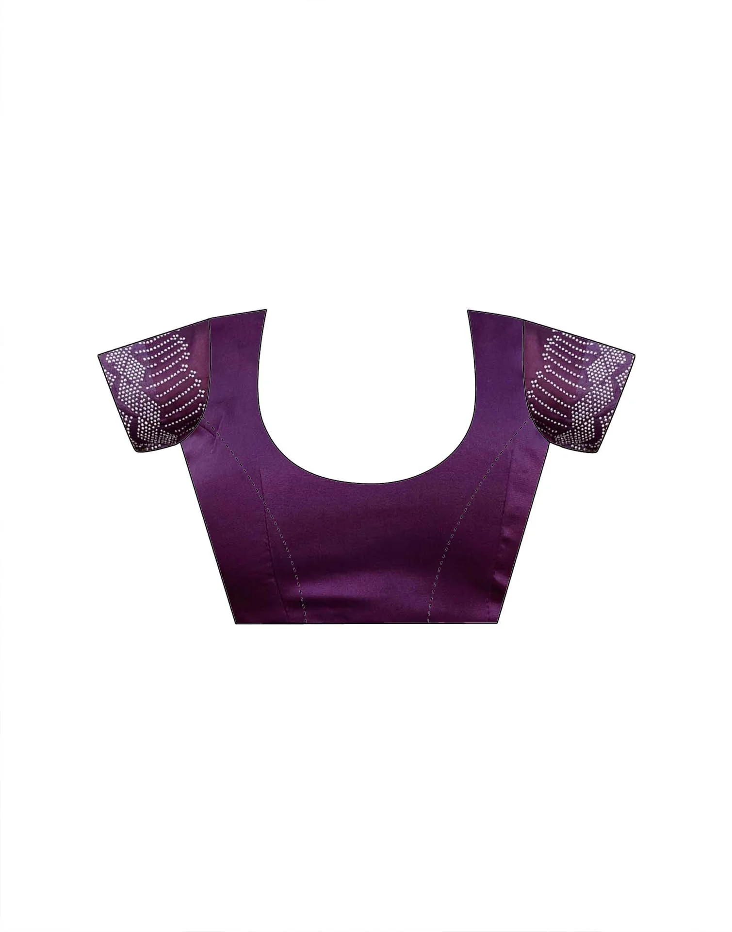 Wine Silk Stone Work Swarovski Saree - Image 11