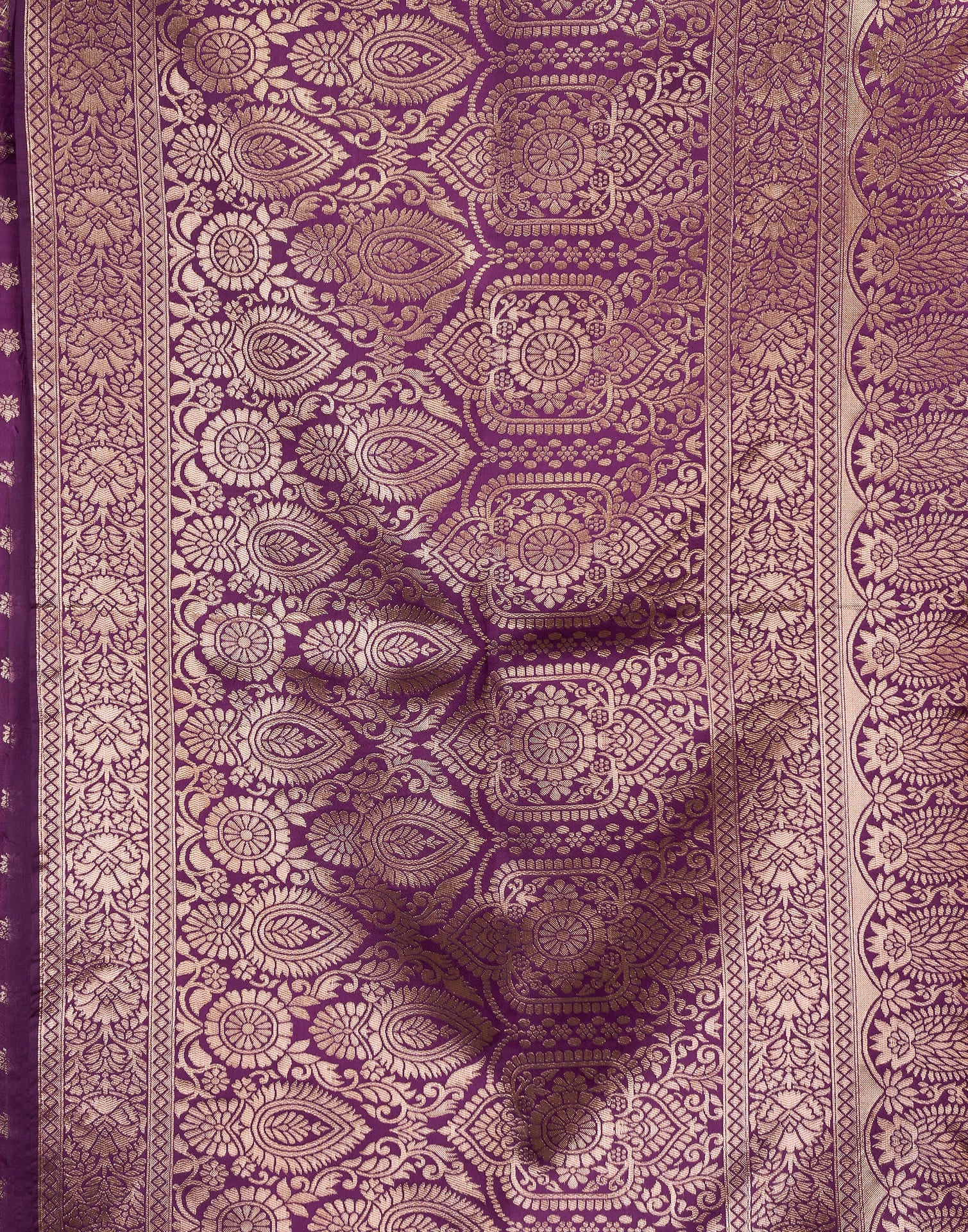 Purple Silk Woven Banarasi Saree - Image 9
