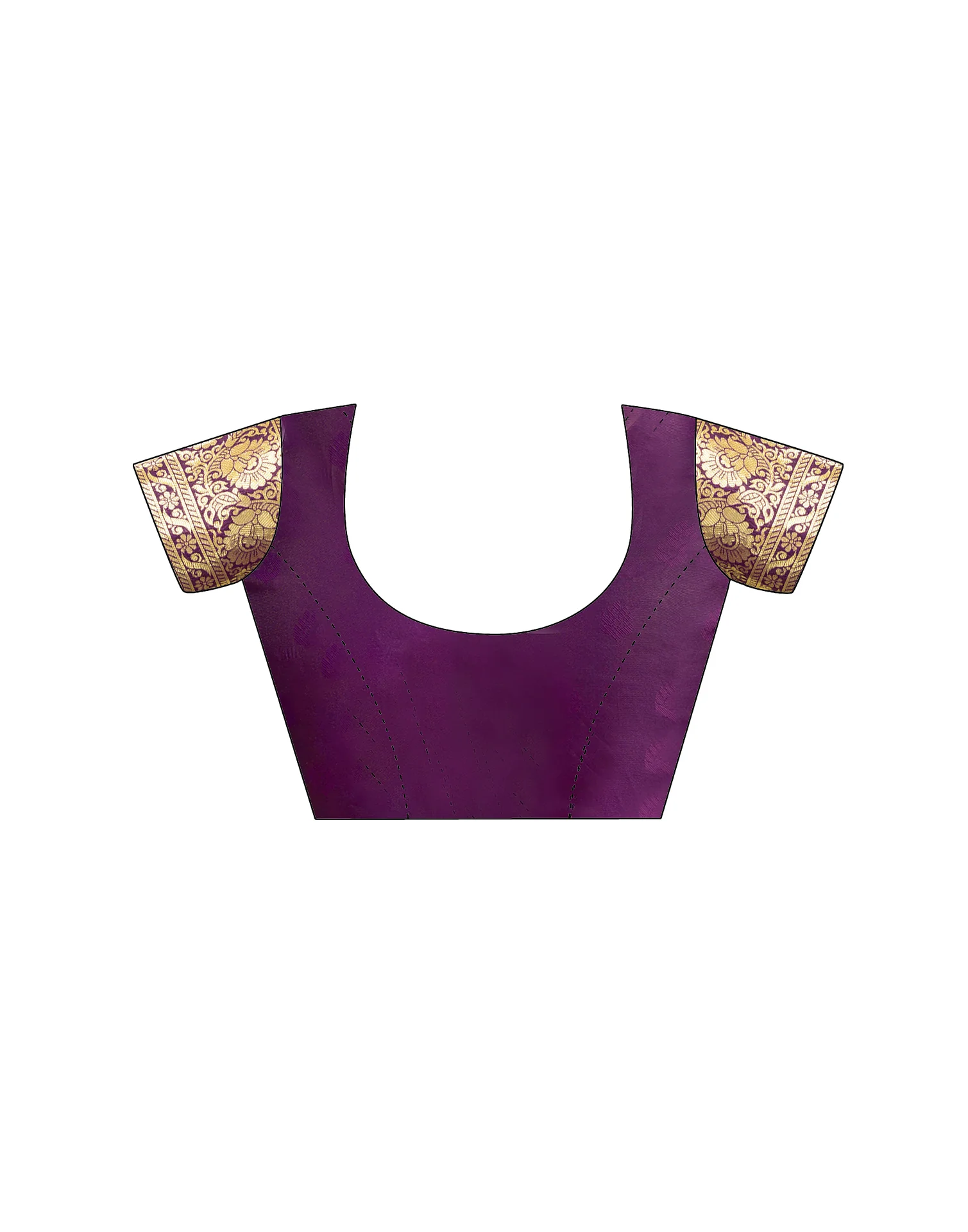 Wine Silk Woven Banarasi Saree - Image 9