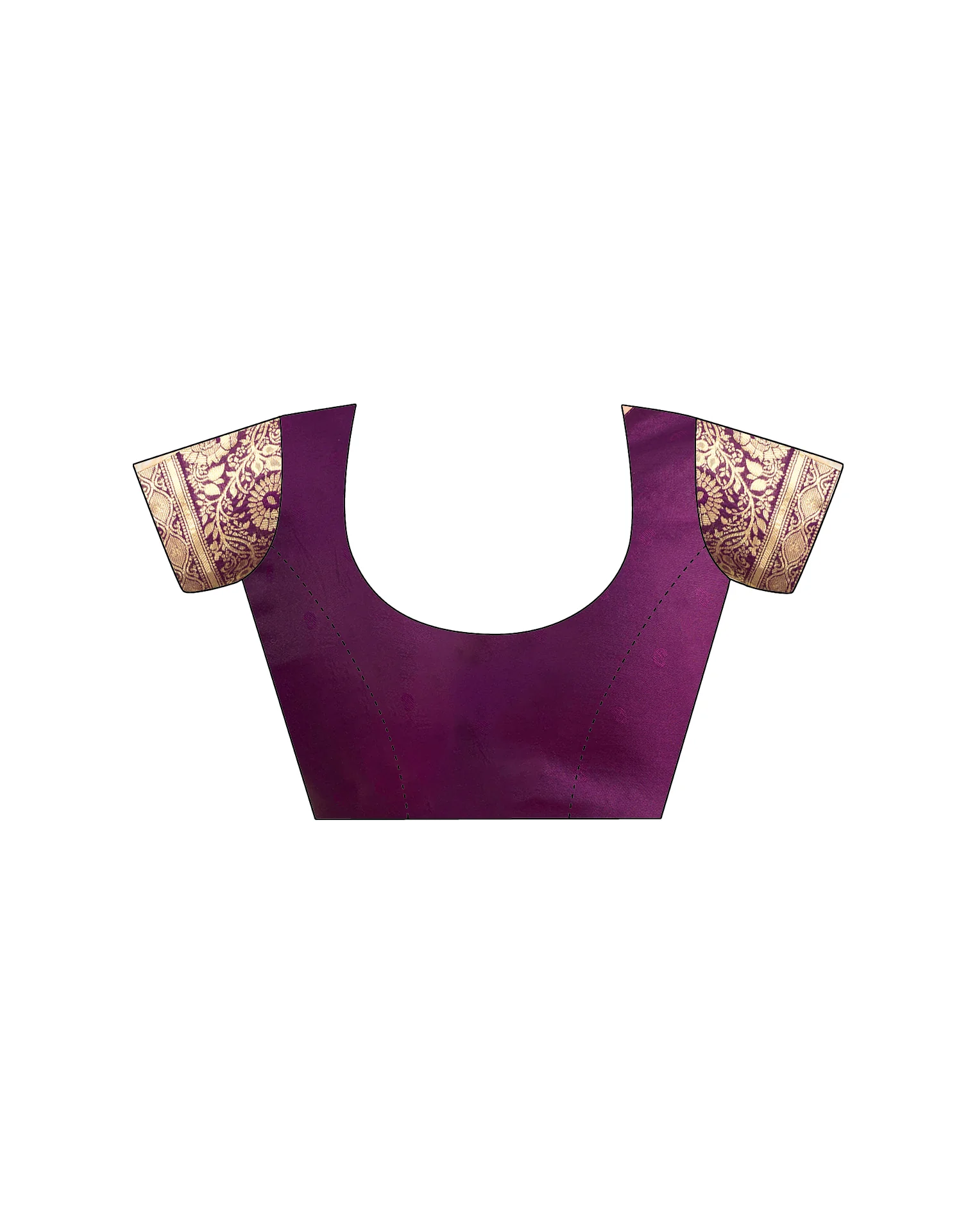 Wine Silk Woven Banarasi Saree - Image 9