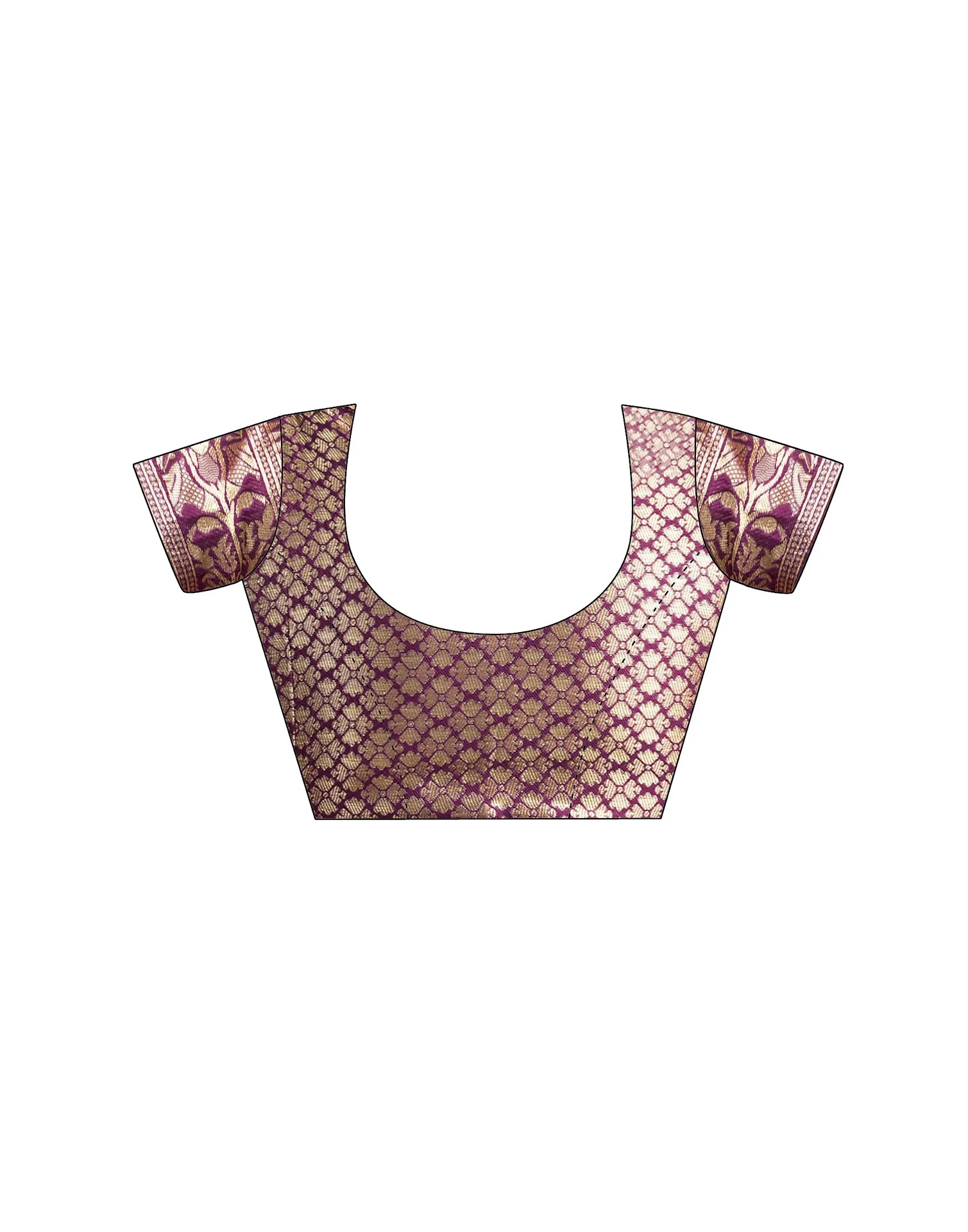 Wine Silk Woven Banarasi Saree - Image 9