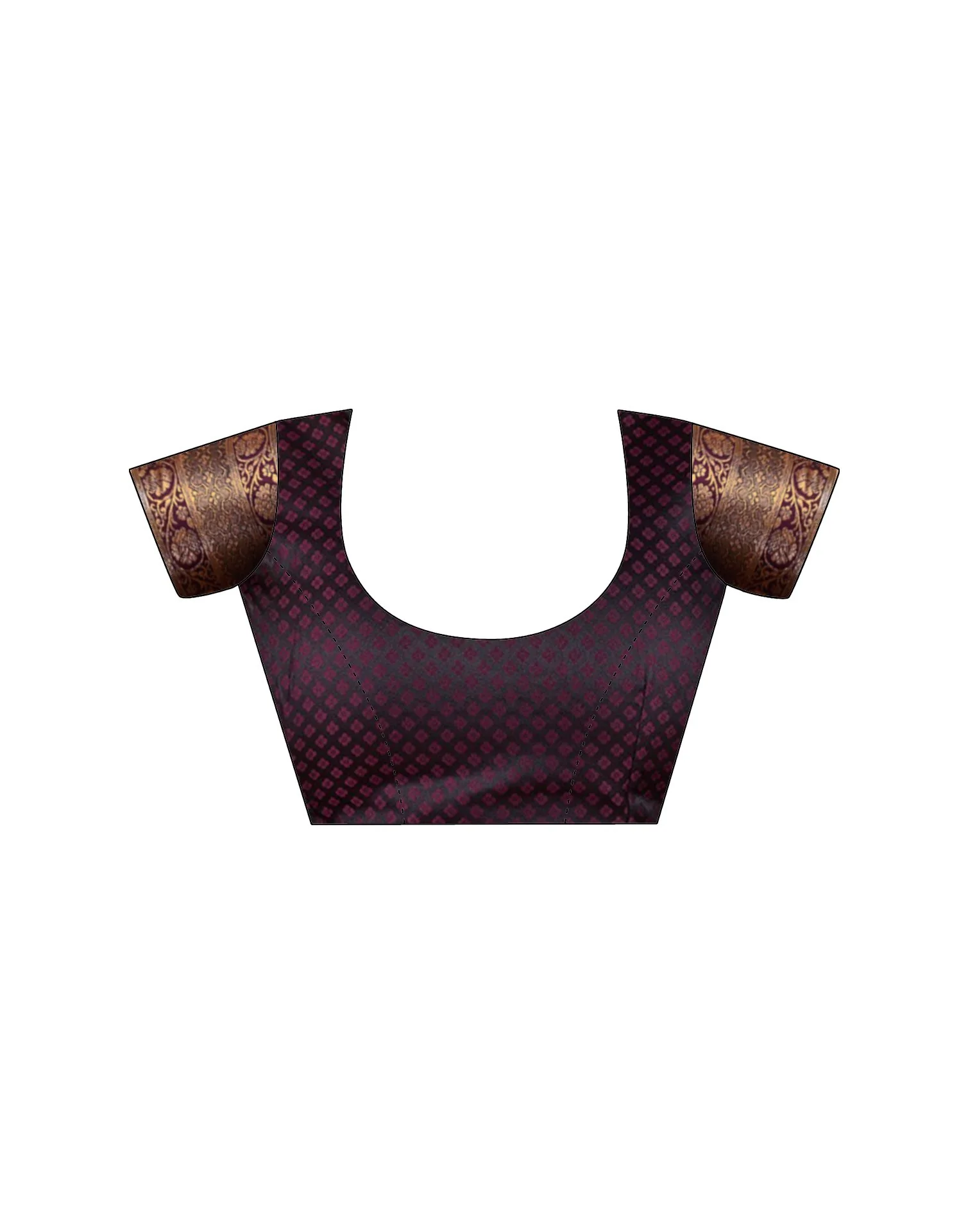 Wine Silk Woven Banarasi Saree - Image 9
