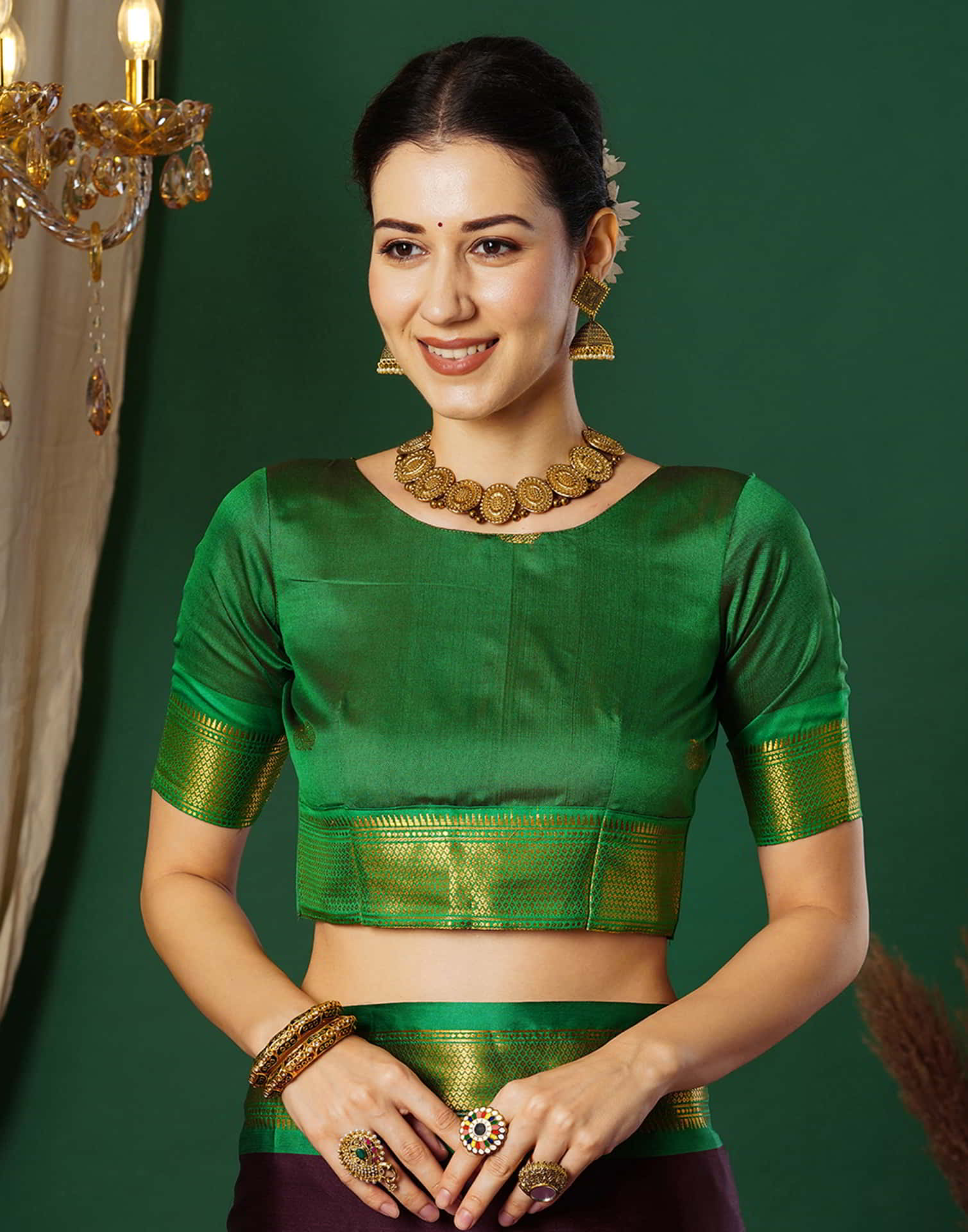 Wine Silk Woven Kanjivaram Saree - Image 6
