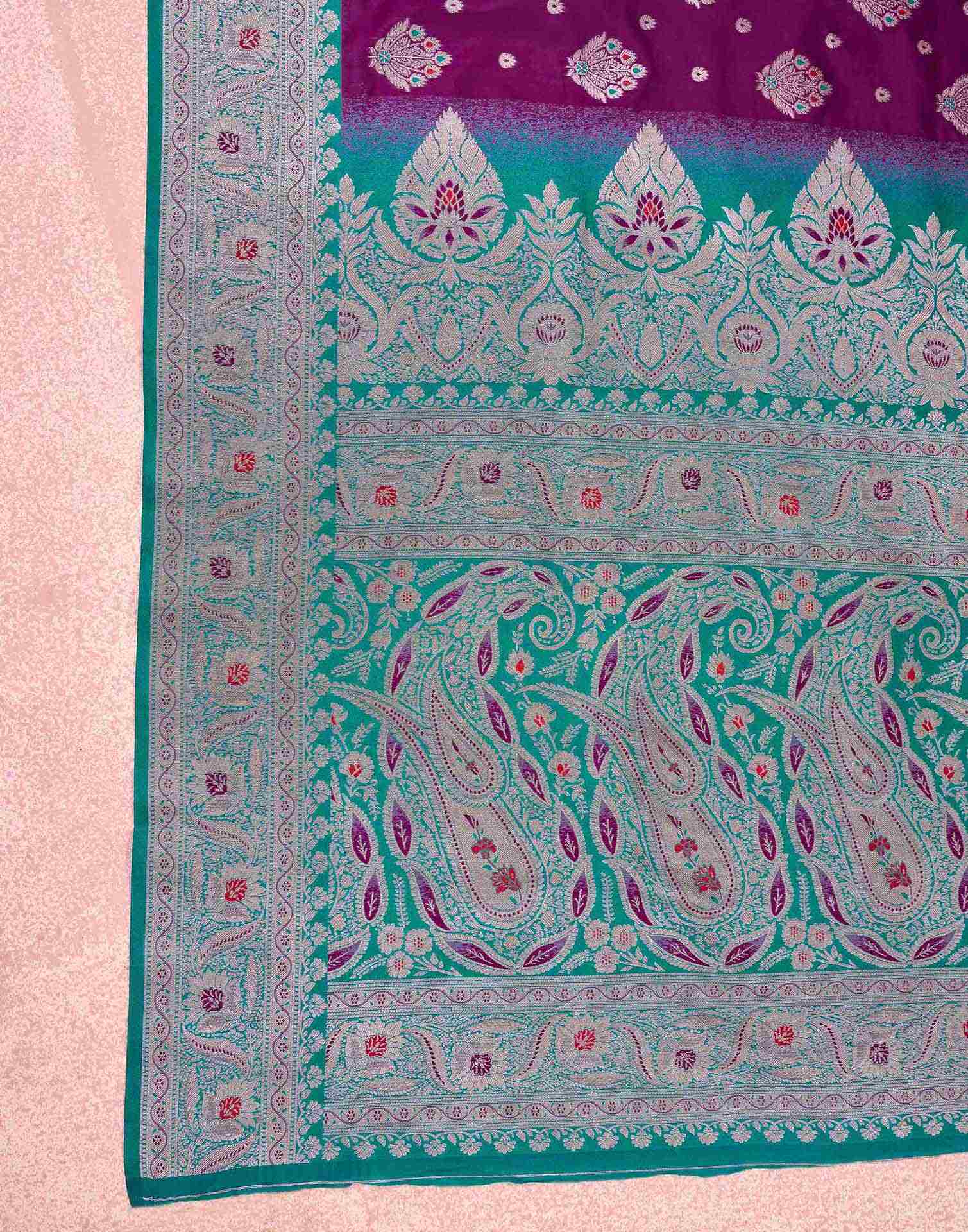 Wine Silk Woven Saree - Image 8