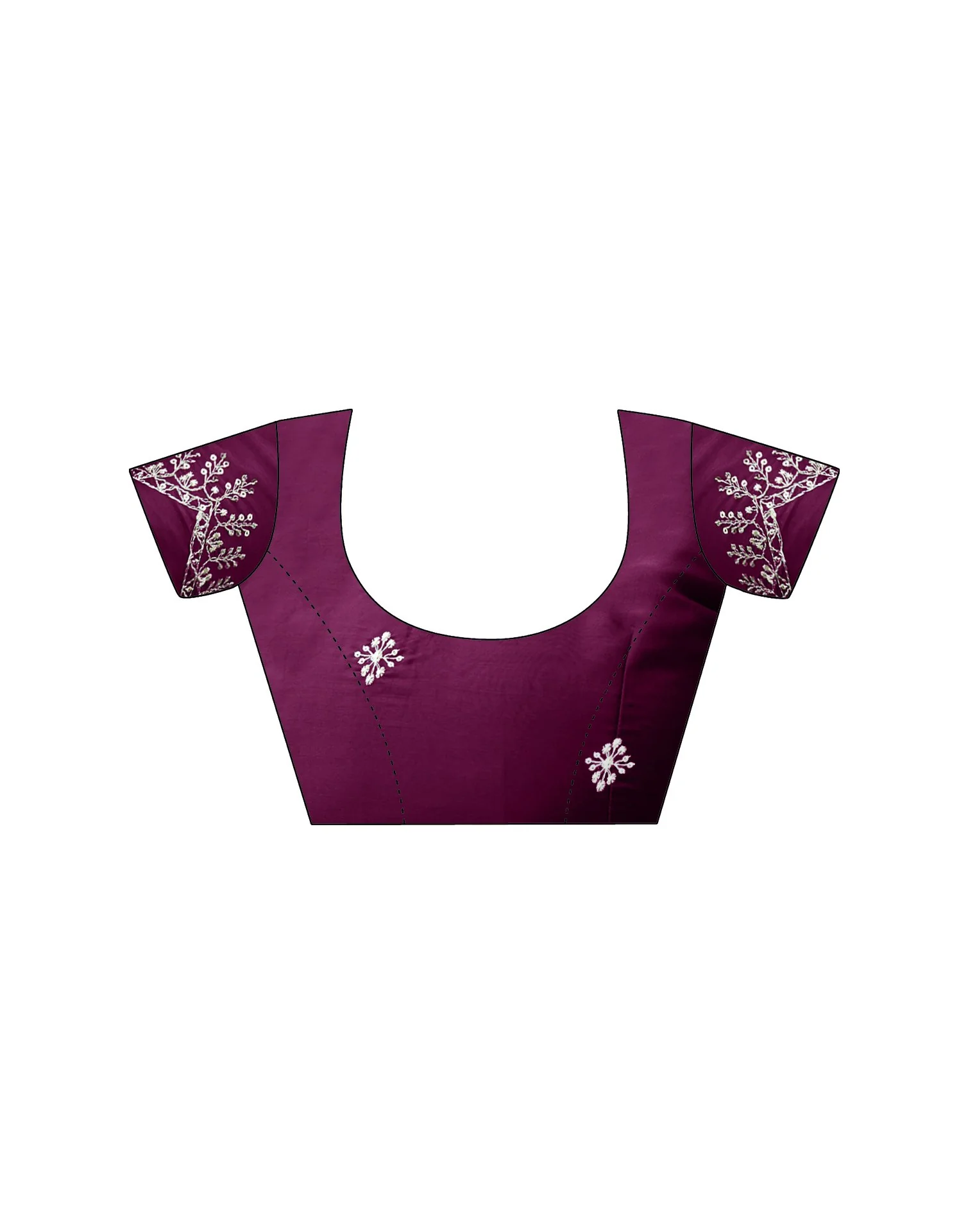Wine Tissue Silk Sequence Embroidery Saree - Image 9