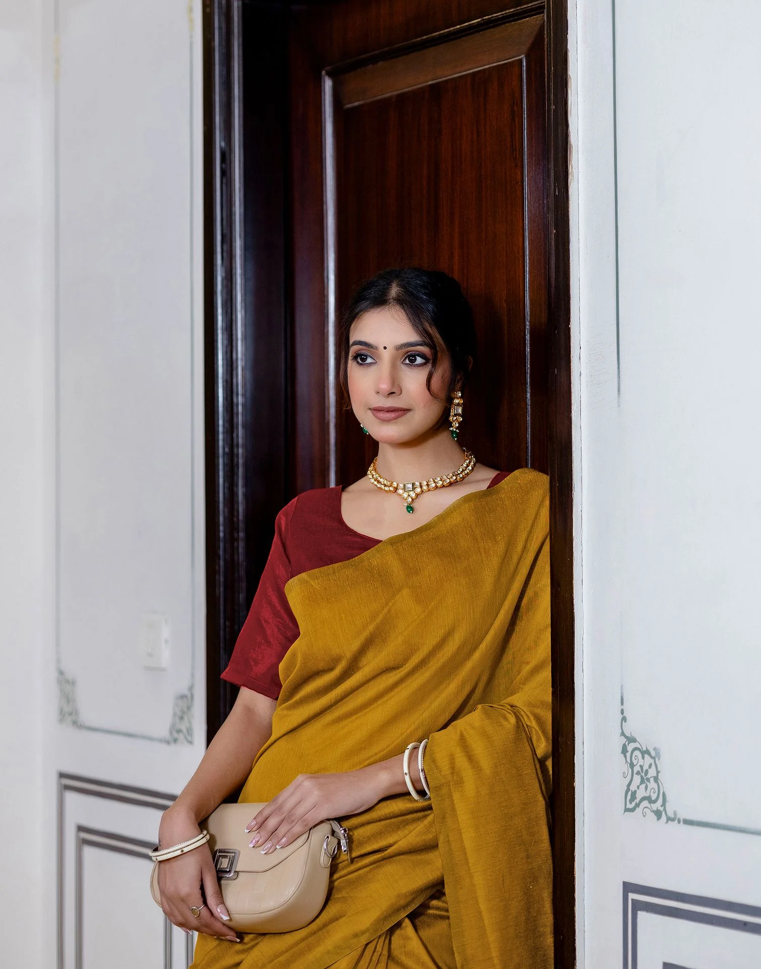 Yellow Chanderi Cotton Tassels Plain Saree - Image 5