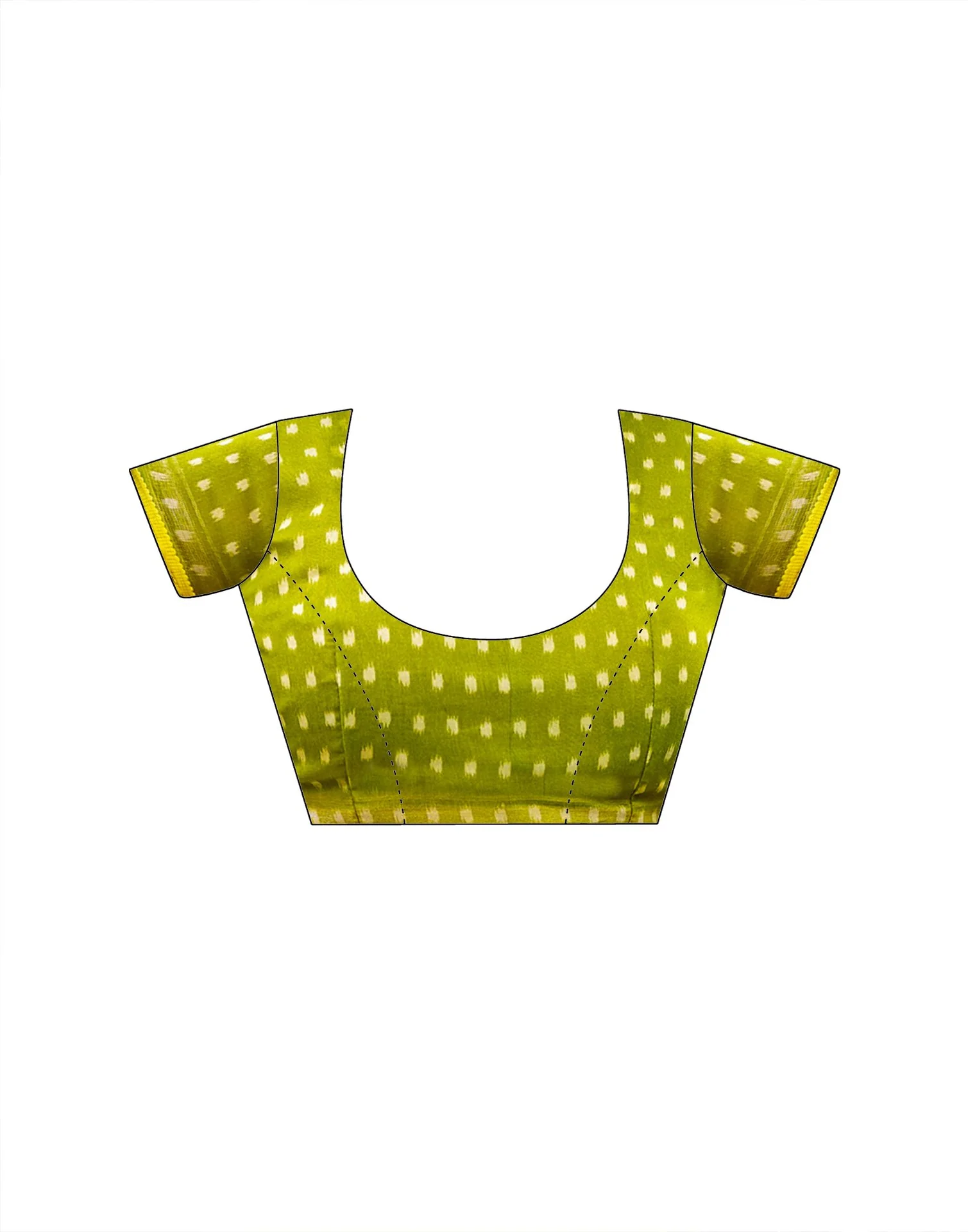 Yellow Chanderi Ikkat Printed Saree - Image 10