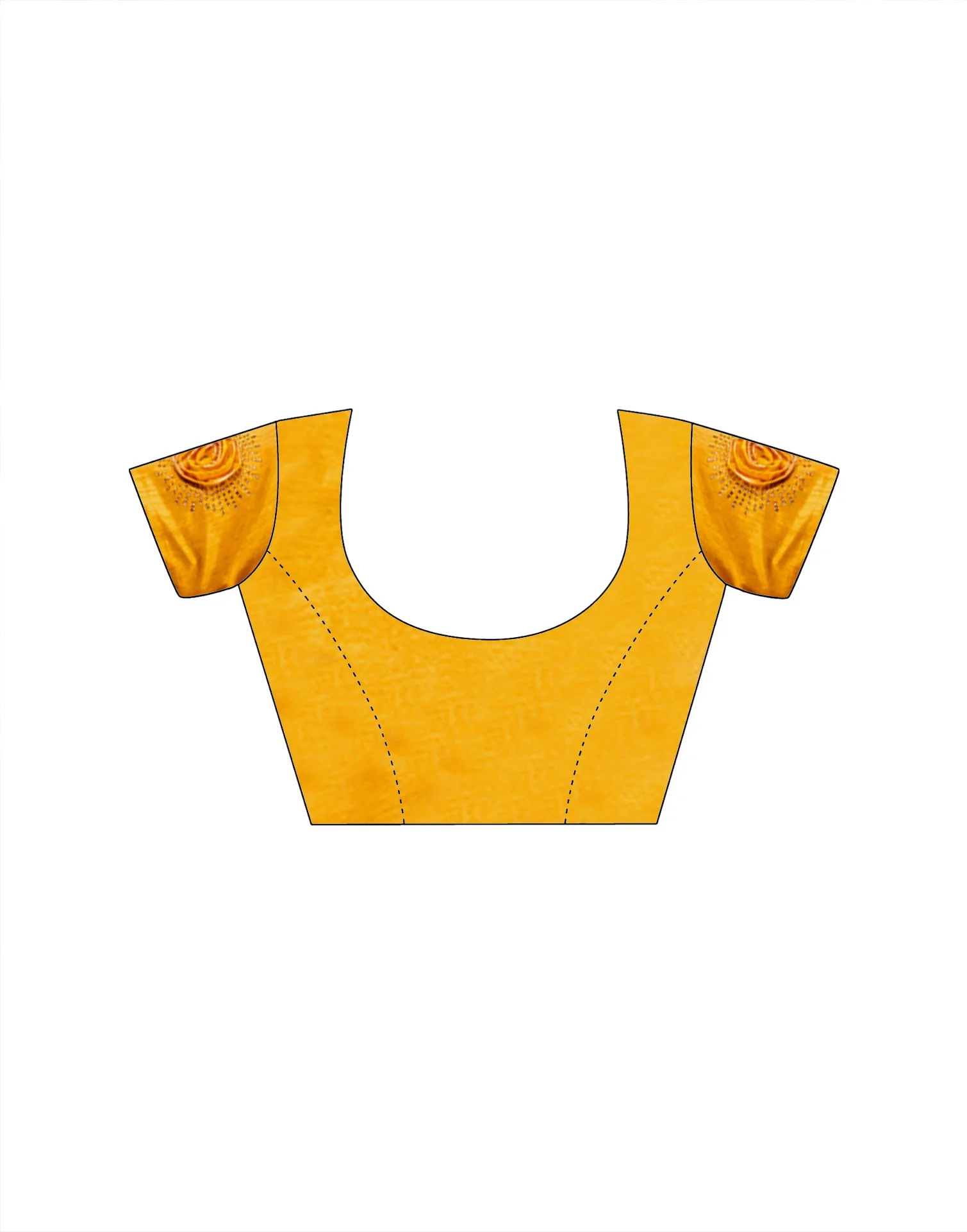 Yellow Chiffon Woven Border Saree - Image 7