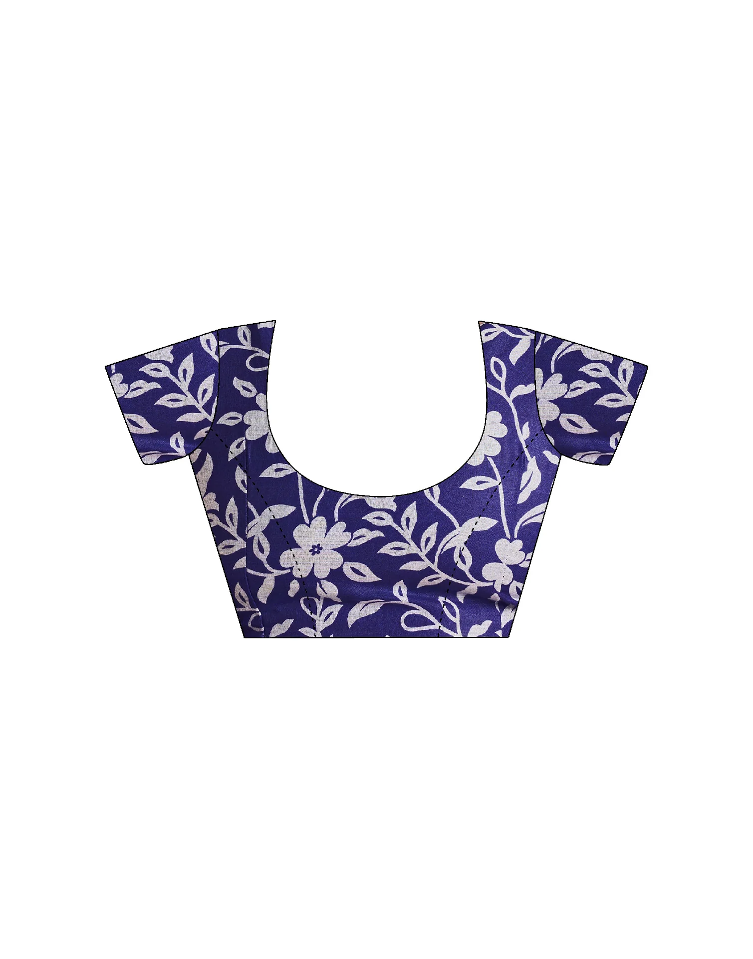Blue Cotton Printed Saree - Image 8