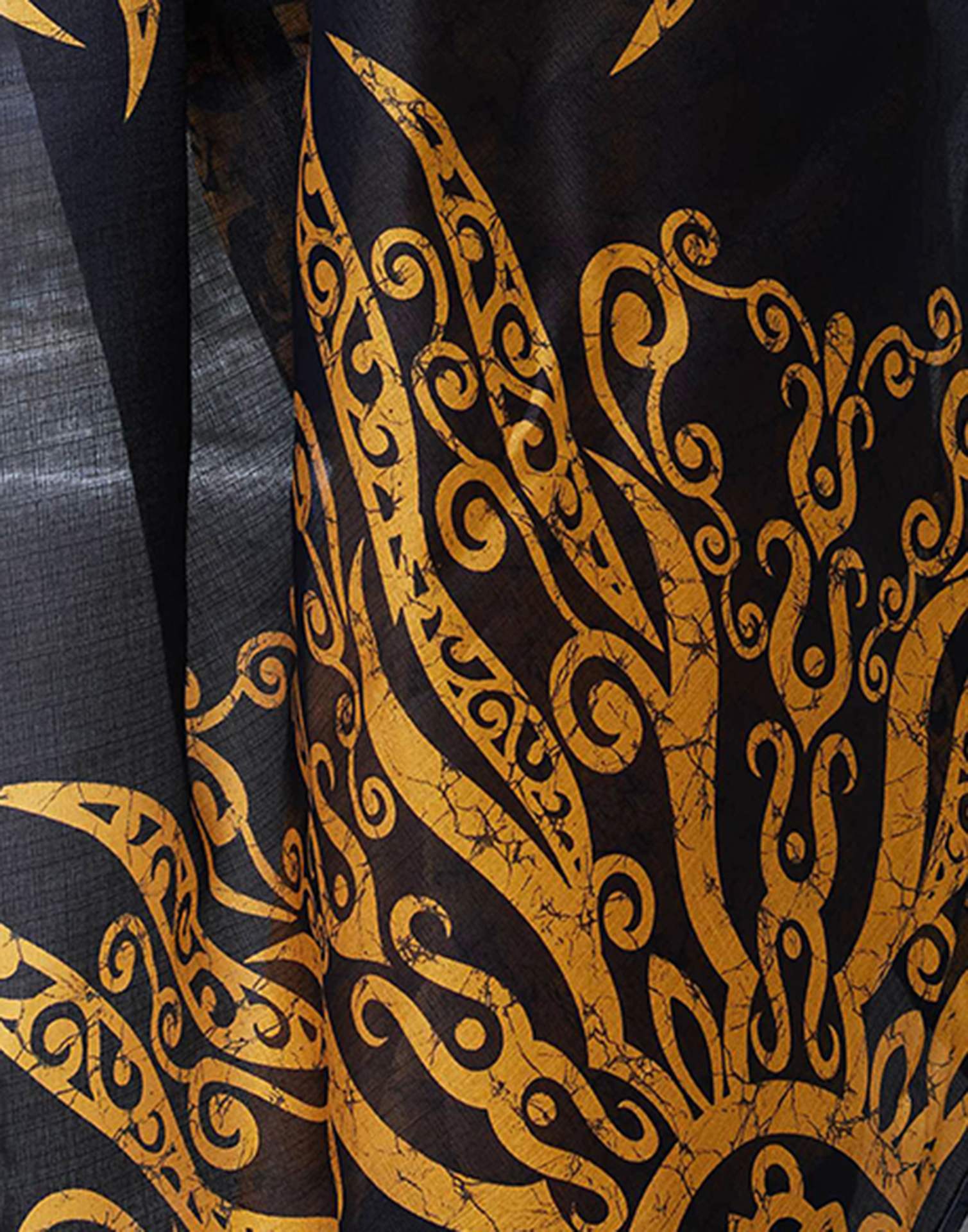 Yellow Cotton Printed Saree - Image 8