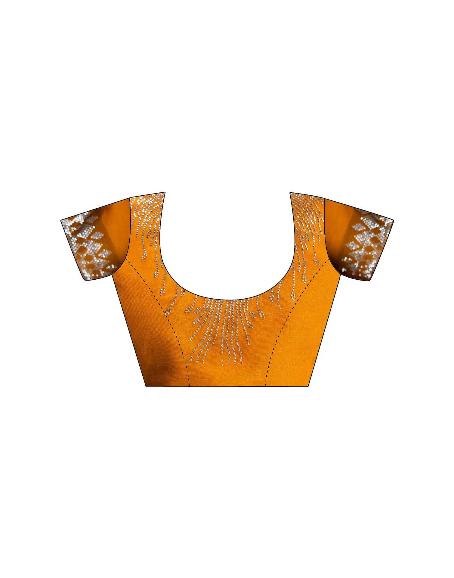 Yellow Shimmer Stone Work Swarovski Saree - Image 13