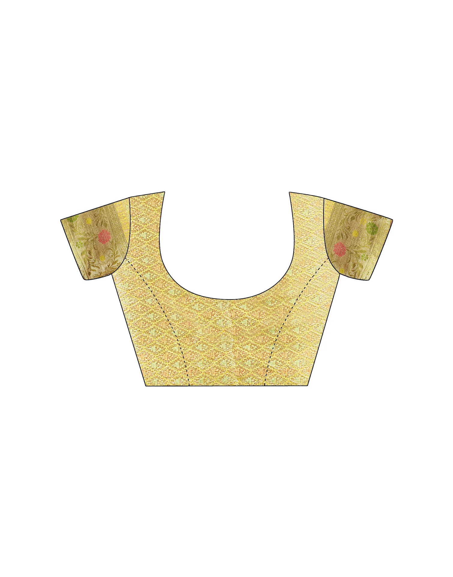 Yellow Silk Woven Banarasi Saree - Image 11