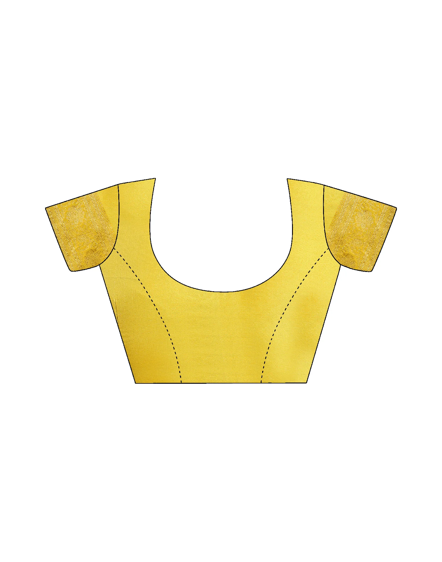 Yellow Silk Woven Banarasi Saree - Image 9