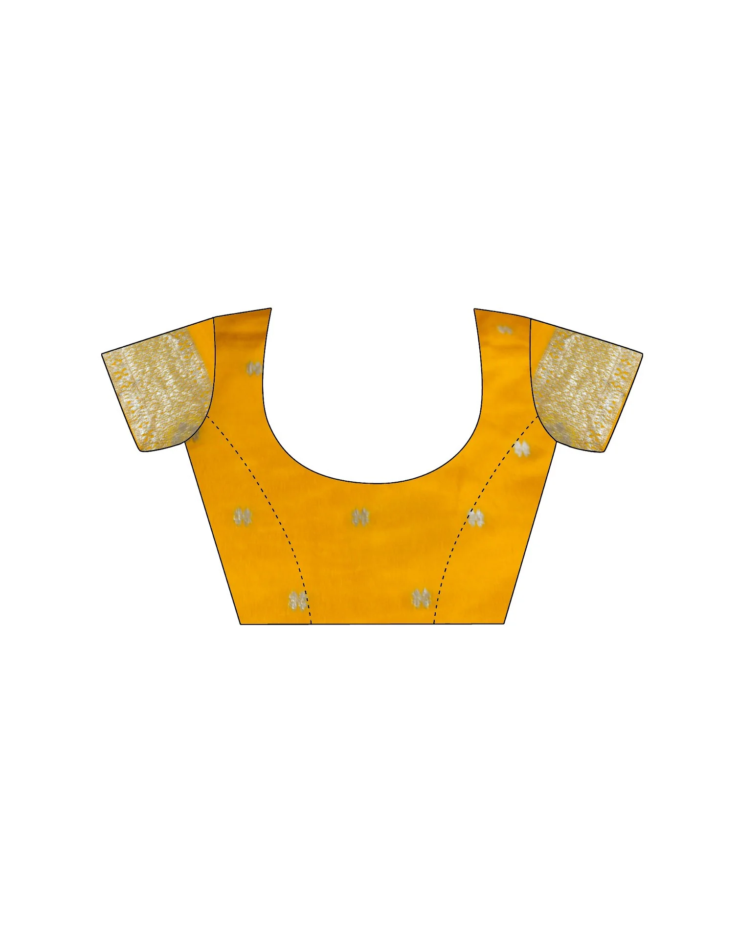 Yellow Silk Woven Banarasi Saree - Image 9