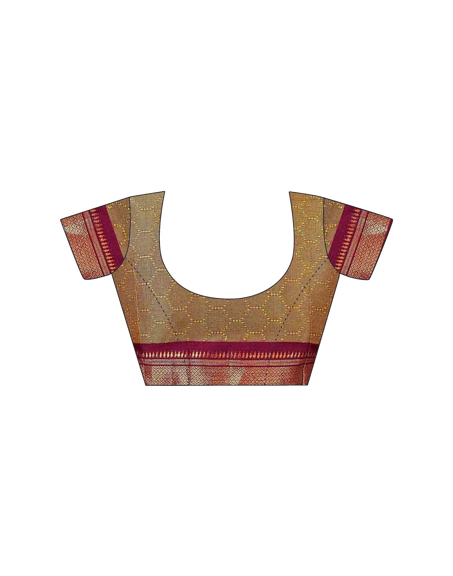 Yellow Silk Woven Kanjivaram Saree - Image 10