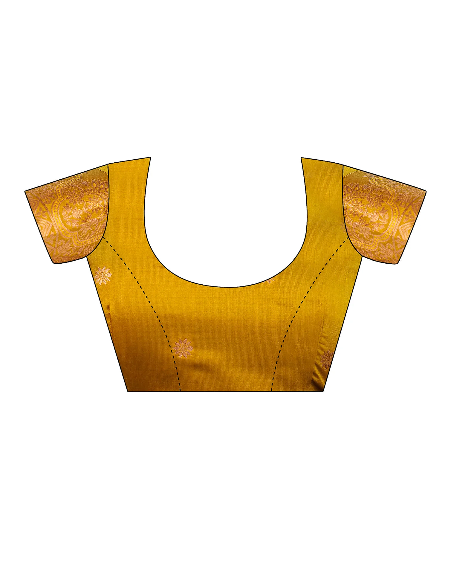 Yellow Silk Woven Banarasi Saree - Image 10