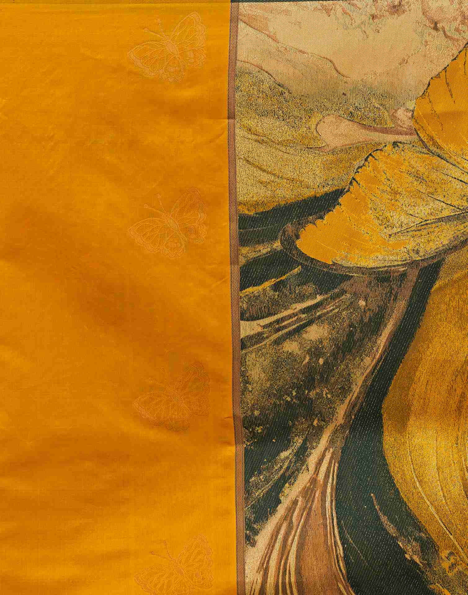 Turmeric Yellow Silk Woven Banarasi Saree - Image 6