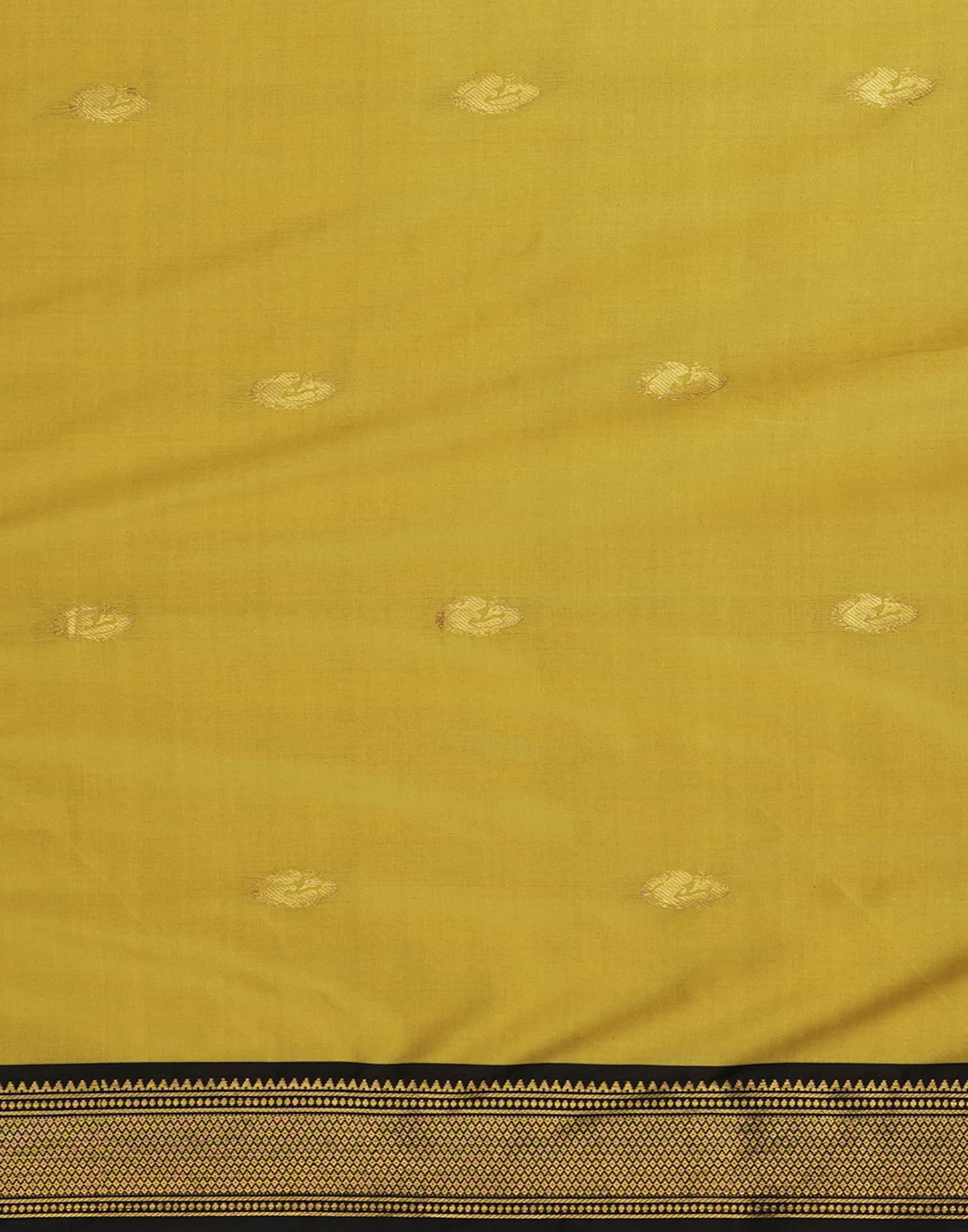 Mustard Yellow Silk Woven Kanjivaram Saree - Image 7