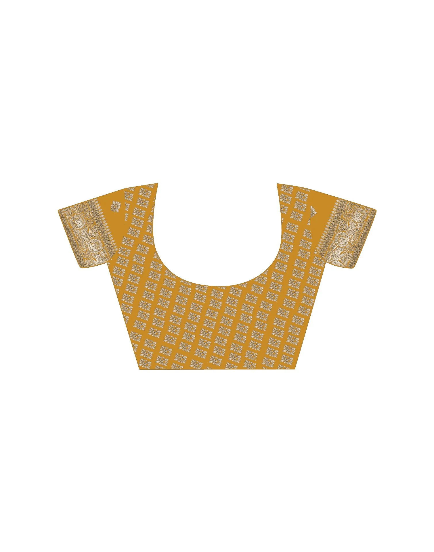 Yellow Silk Woven Saree - Image 12
