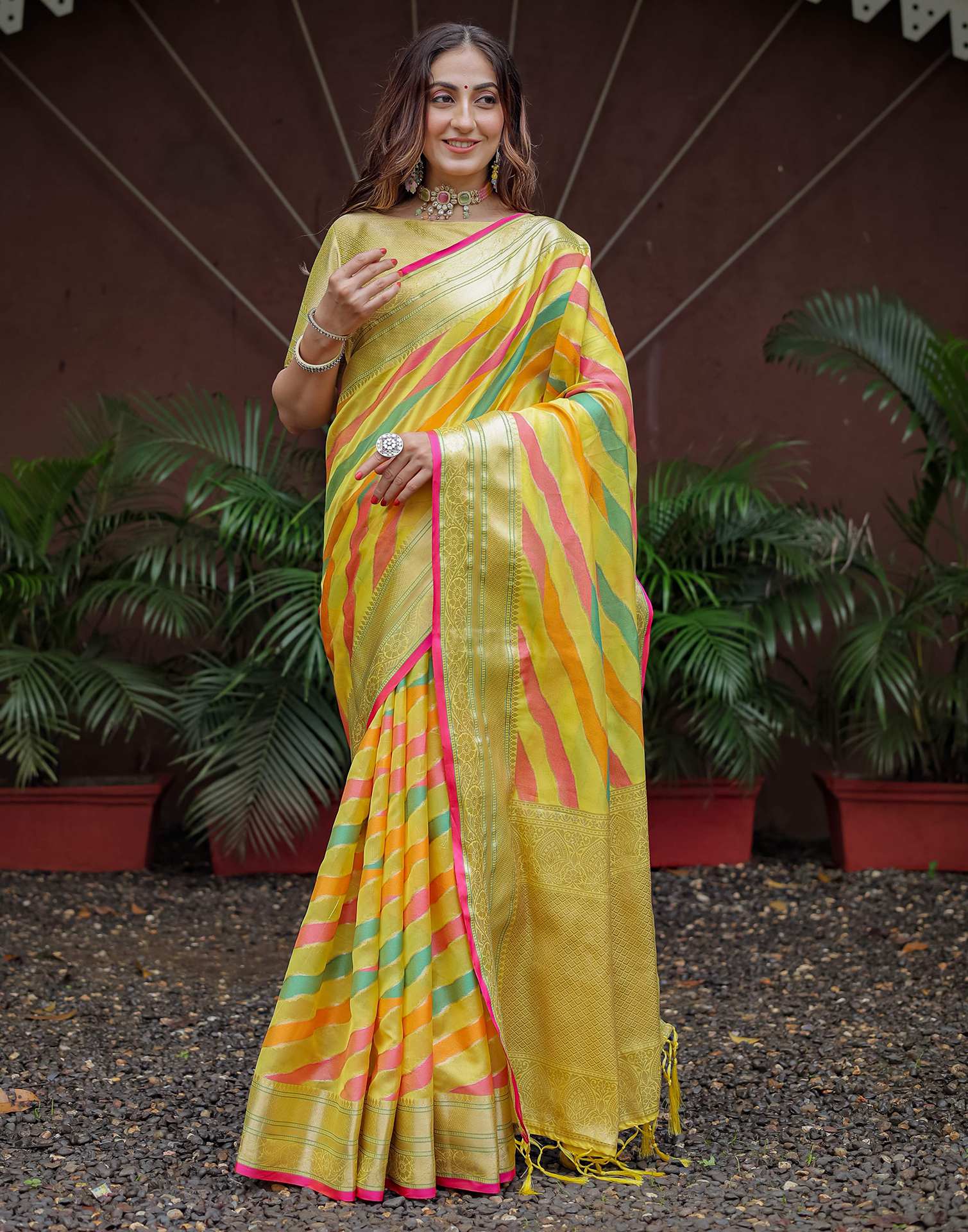 Multicoloured Silk Woven Saree