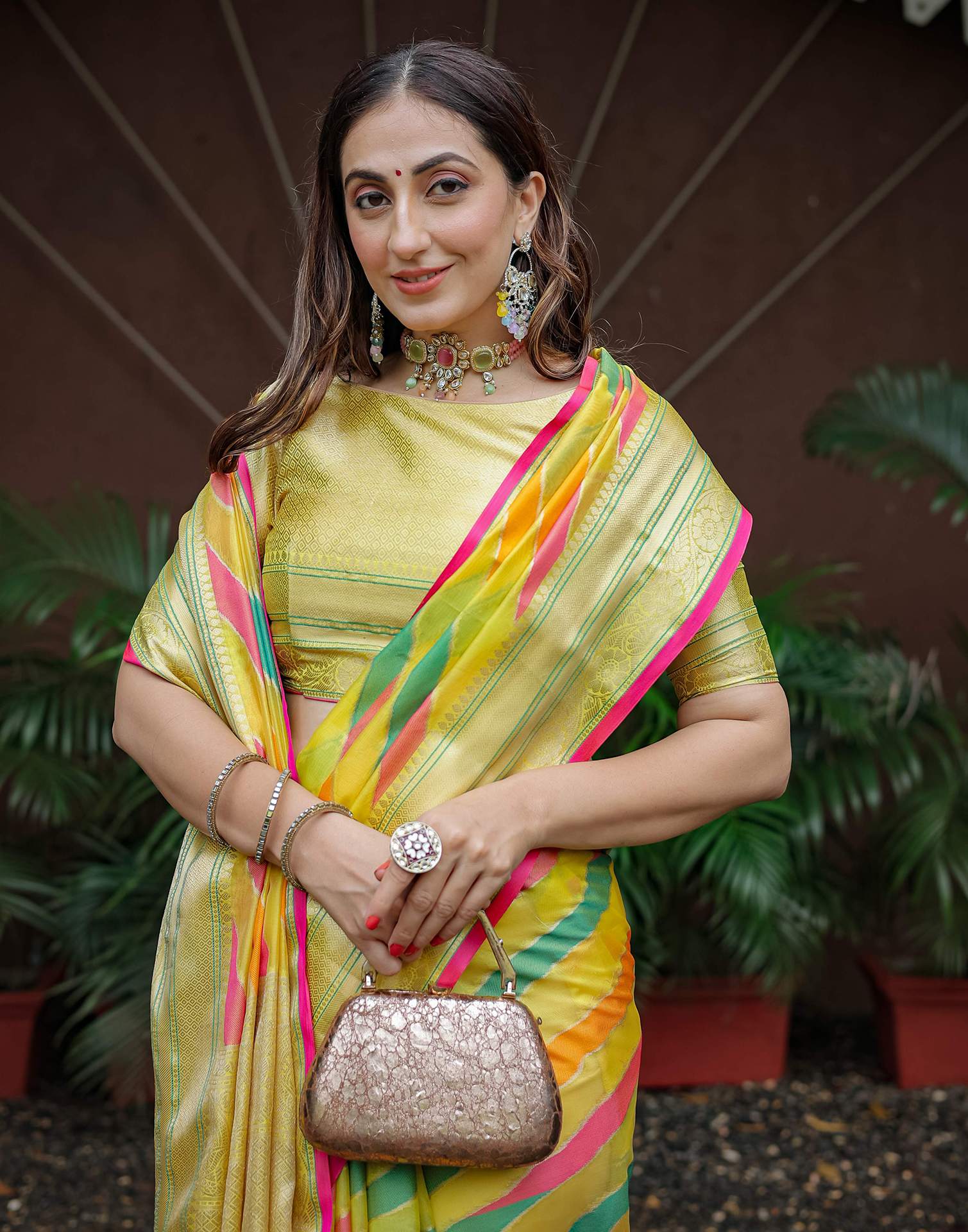 Multicoloured Silk Woven Saree - Image 10