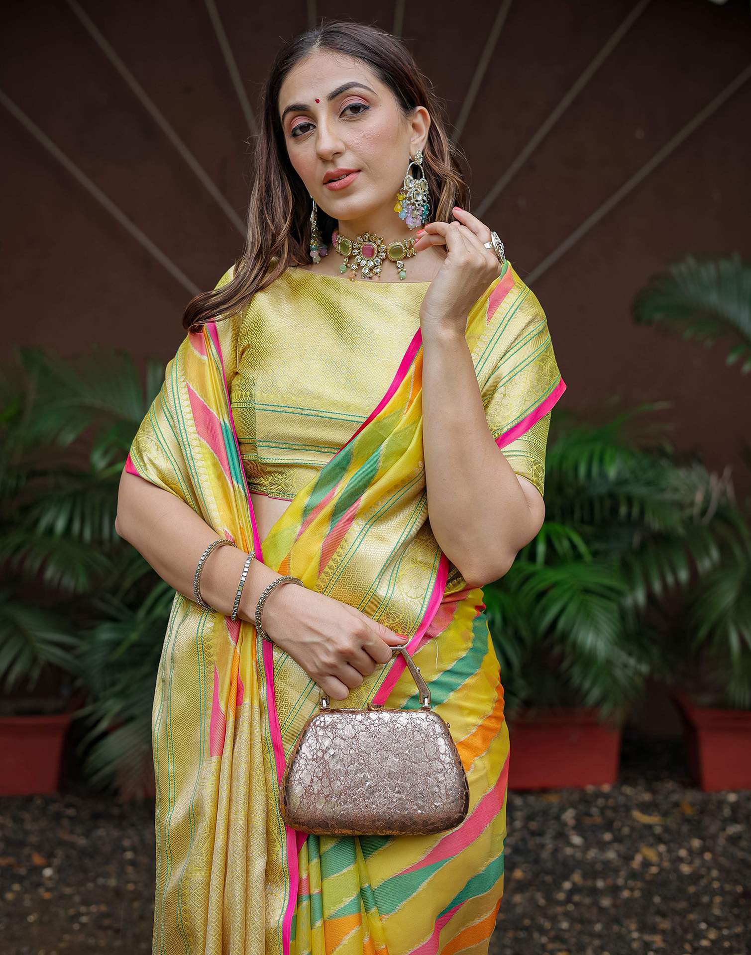 Multicoloured Silk Woven Saree - Image 4